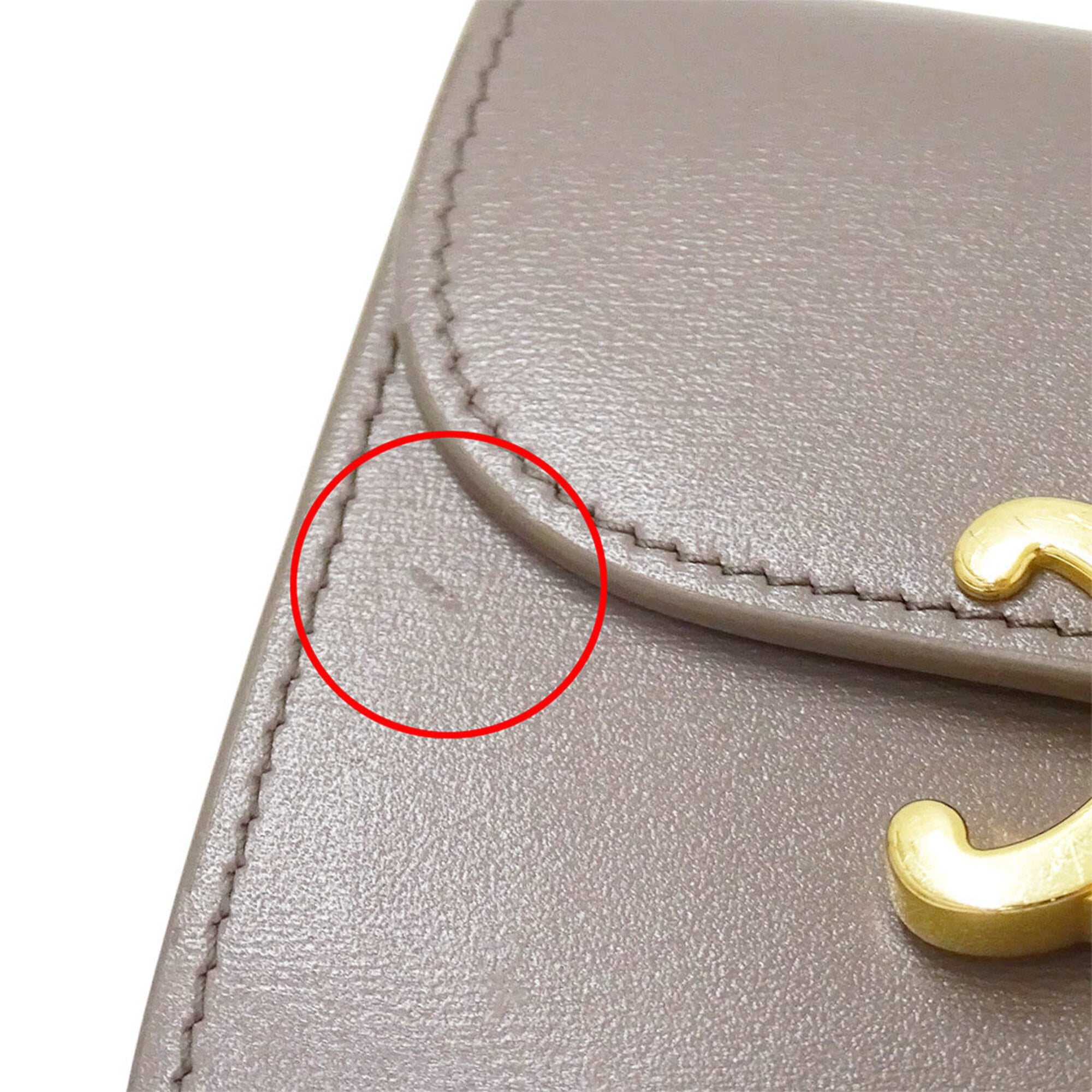 Celine Grayish Leather Wallet (Tri-Fold) (Pre-Owned)