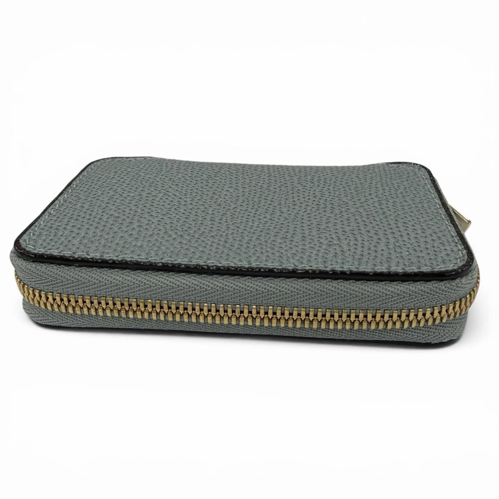 Valextra Blue Gray Leather Coin Purse/Coin Case (Pre-Owned)