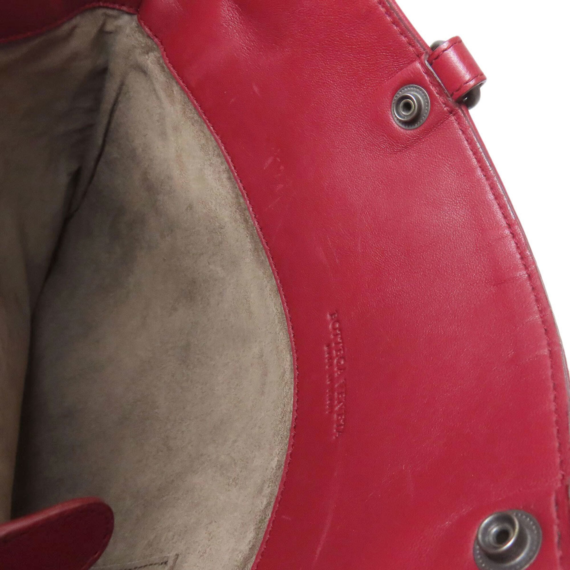 Bottega Veneta Red Color Leather Tote Bag (Pre-Owned)