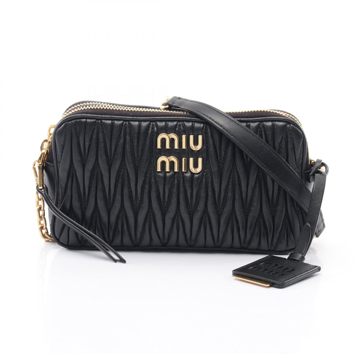 Miu Miu Black Leather Handbag Shoulder Bag (Pre-Owned)