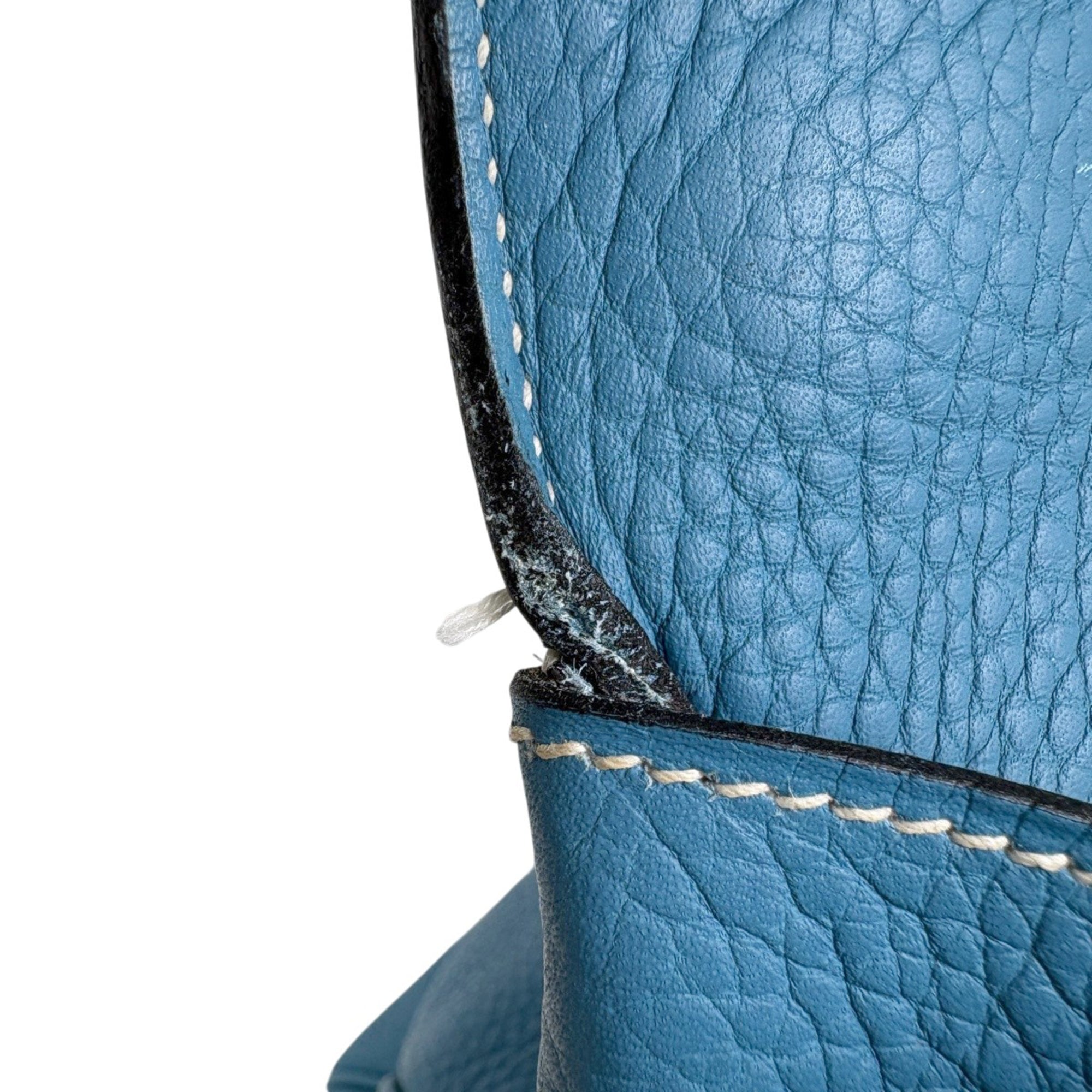 Hermes Blue Jean Togo Leather Handbag (Pre-Owned)