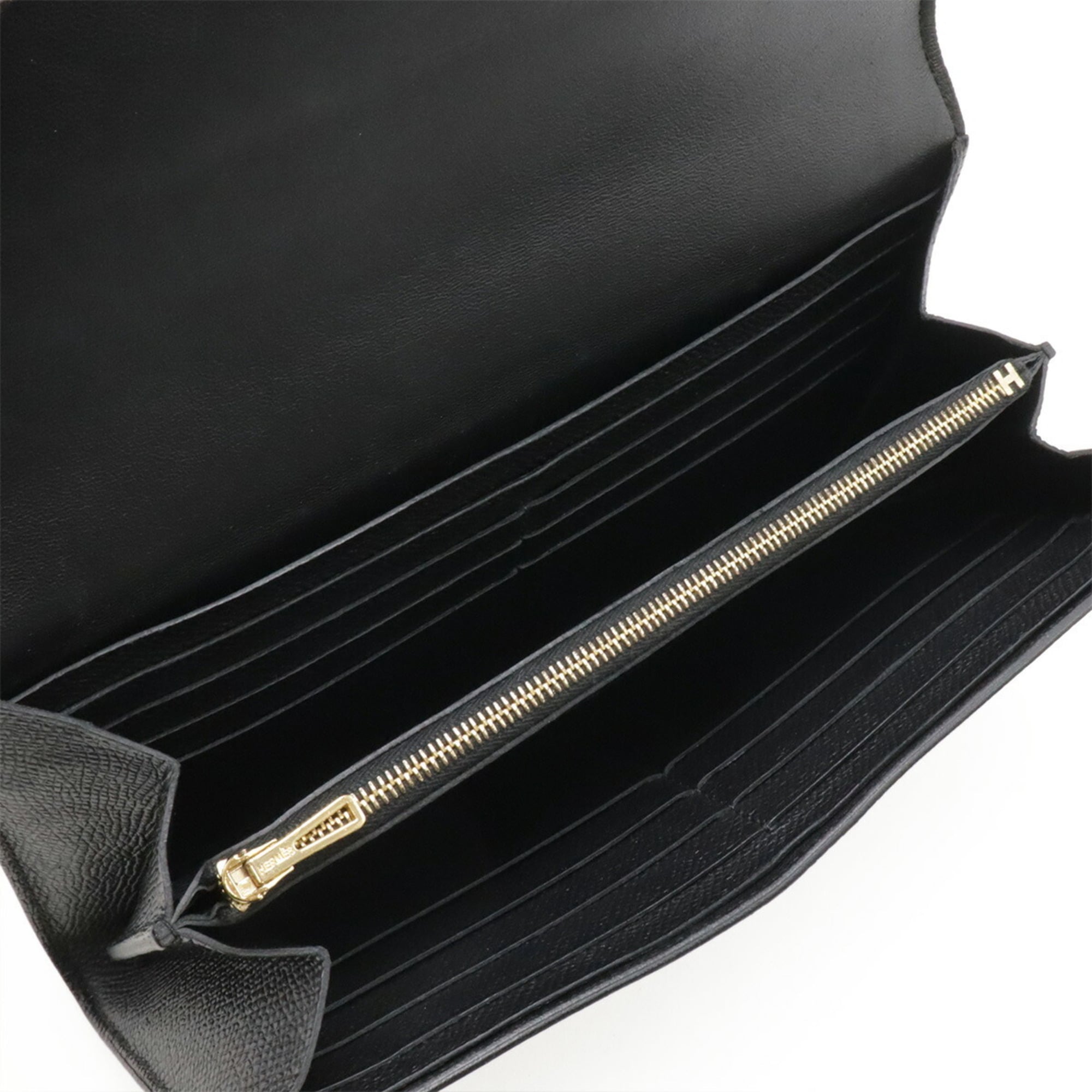 Hermes Constance Black Epsom Leather Long Wallet (Bi-Fold) (Pre-Owned)
