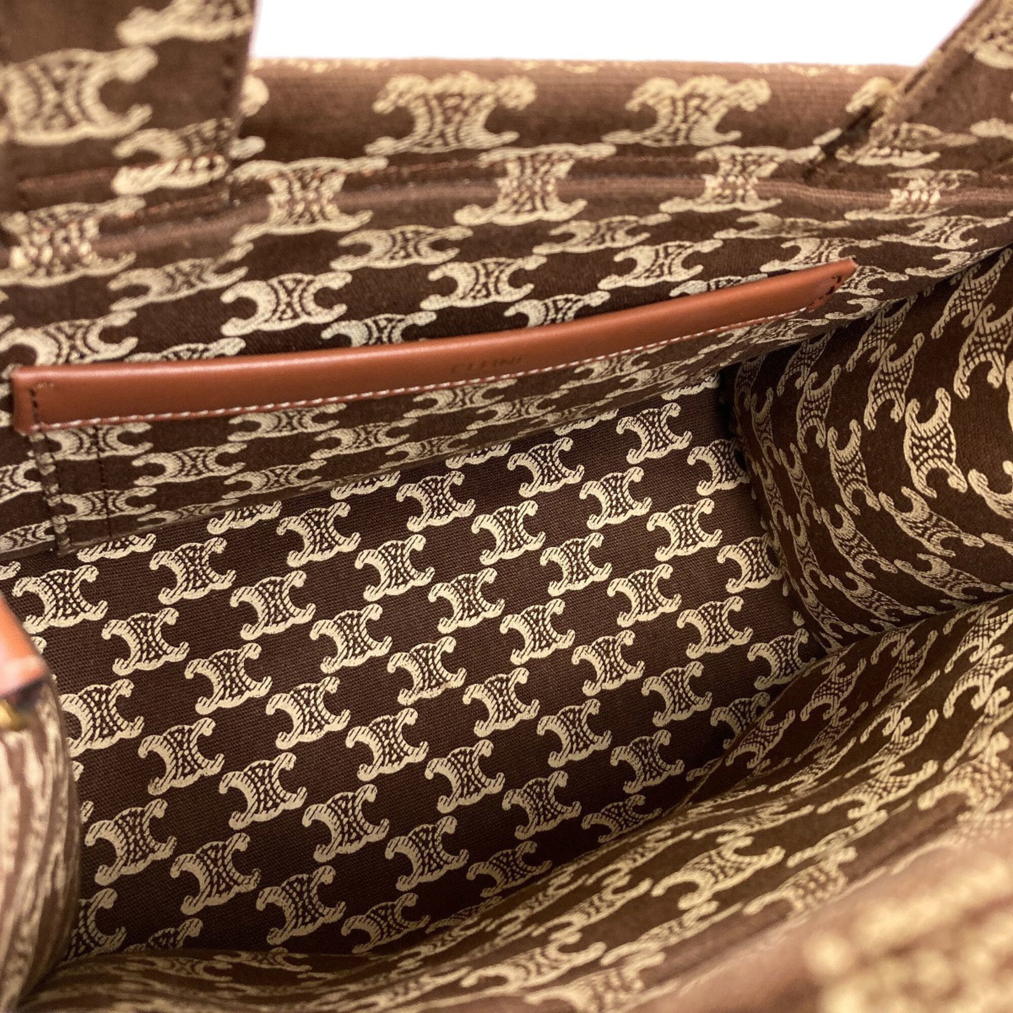 Celine Brown Canvas Handbag (Pre-Owned)