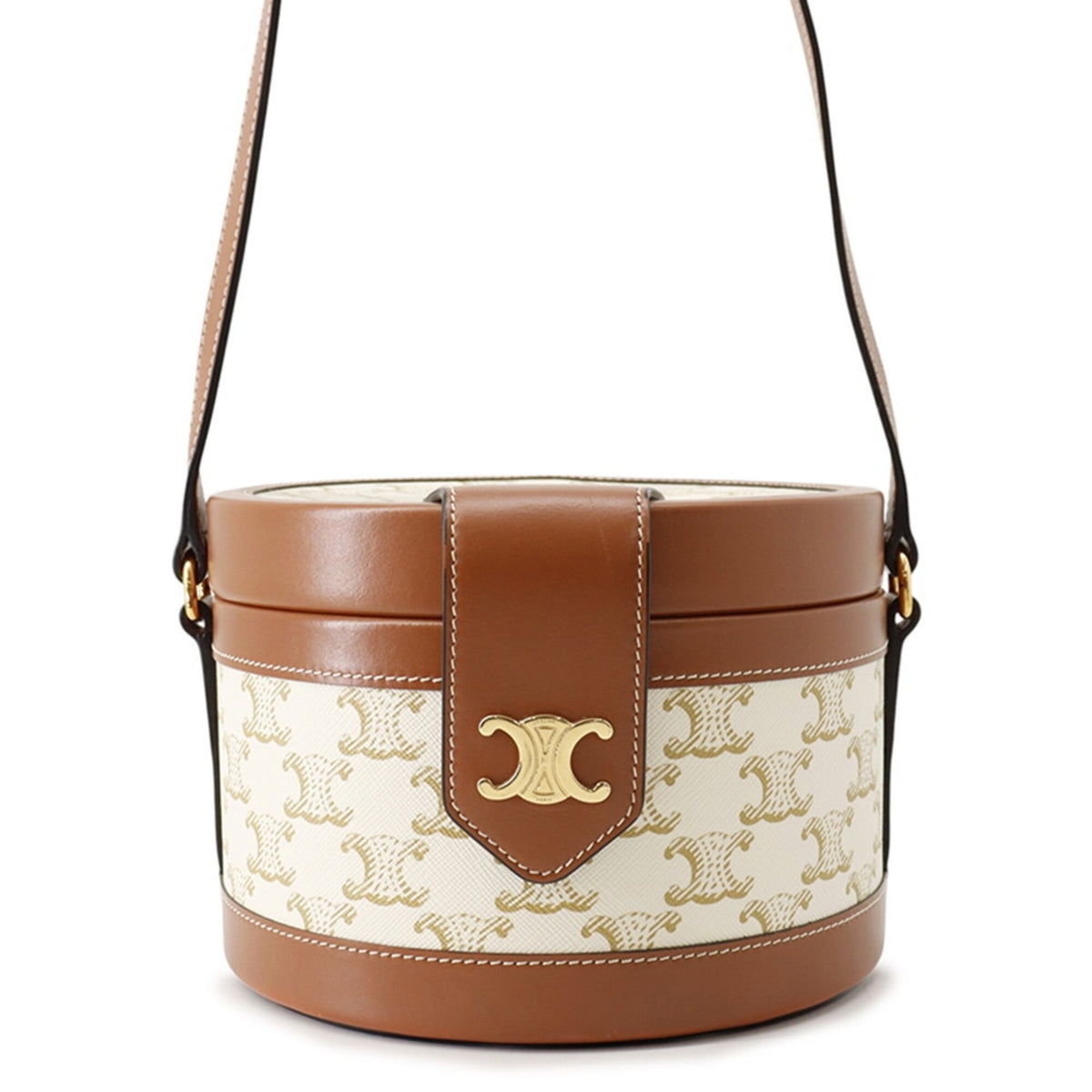 Celine Beige Brown Leather Pvc Handbag Shoulder Bag (Pre-Owned)