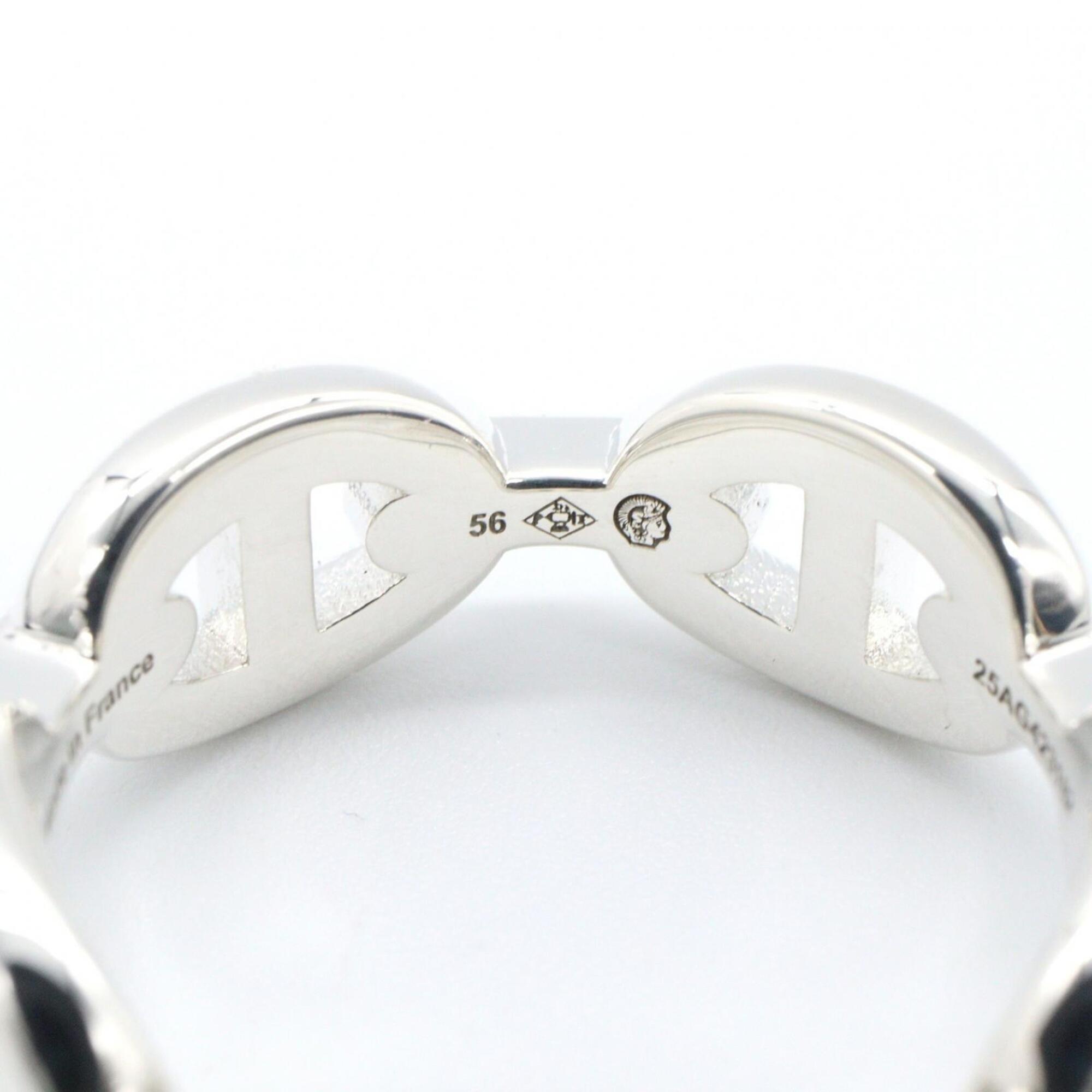 Hermes Silver Silver 925 Band Ring (Pre-Owned)