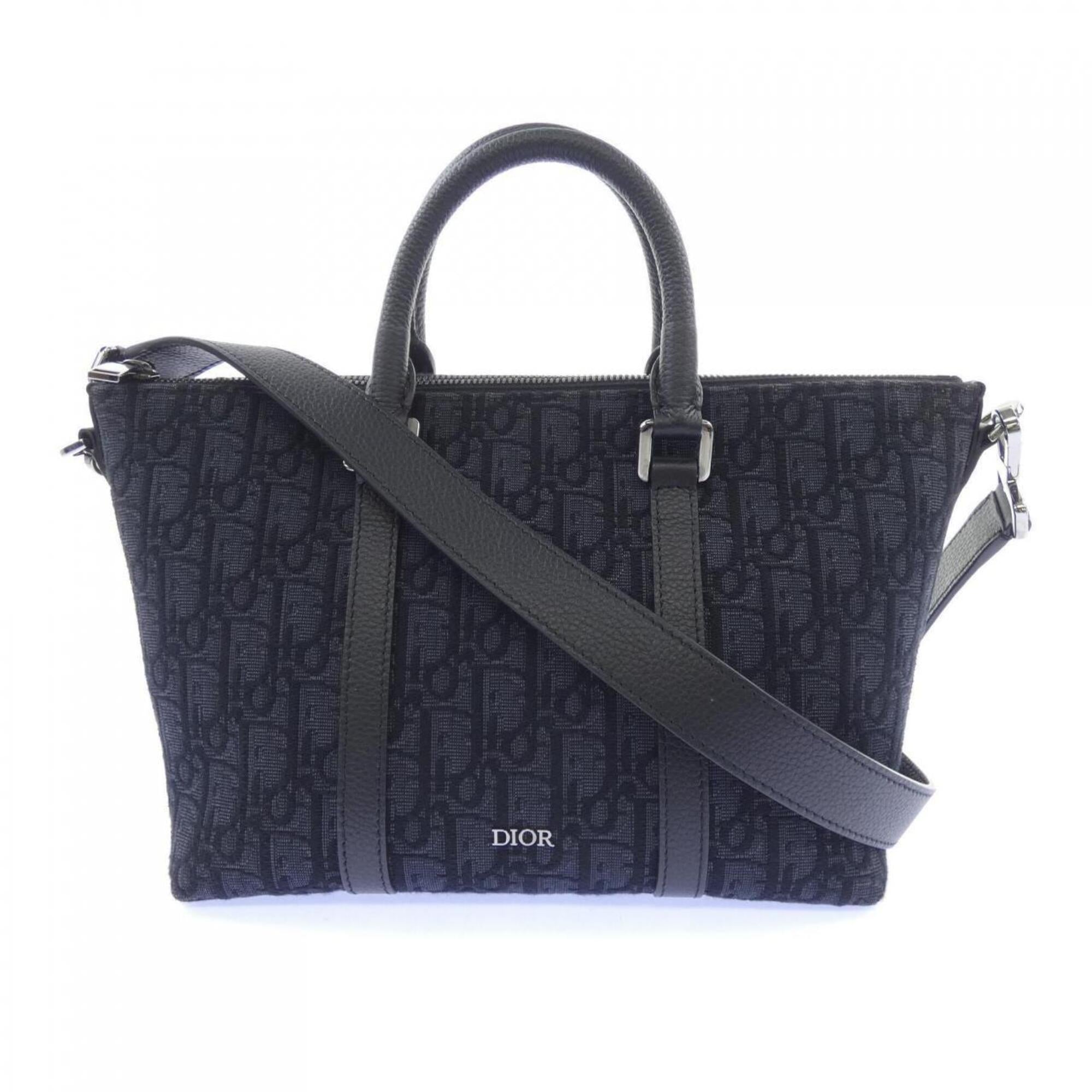 Christian Dior Black Gray Handbag Weekend Bag (Pre-Owned)