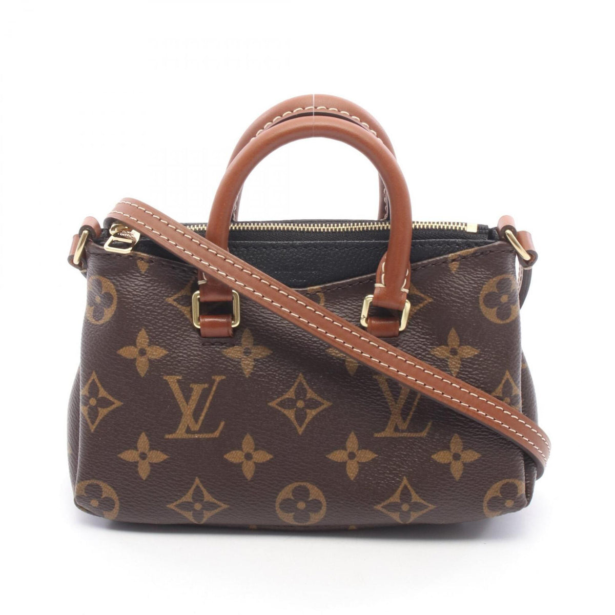 Louis Vuitton Black Brown Noir Coated Canvas Leather Handbag Shoulder Bag (Pre-Owned)