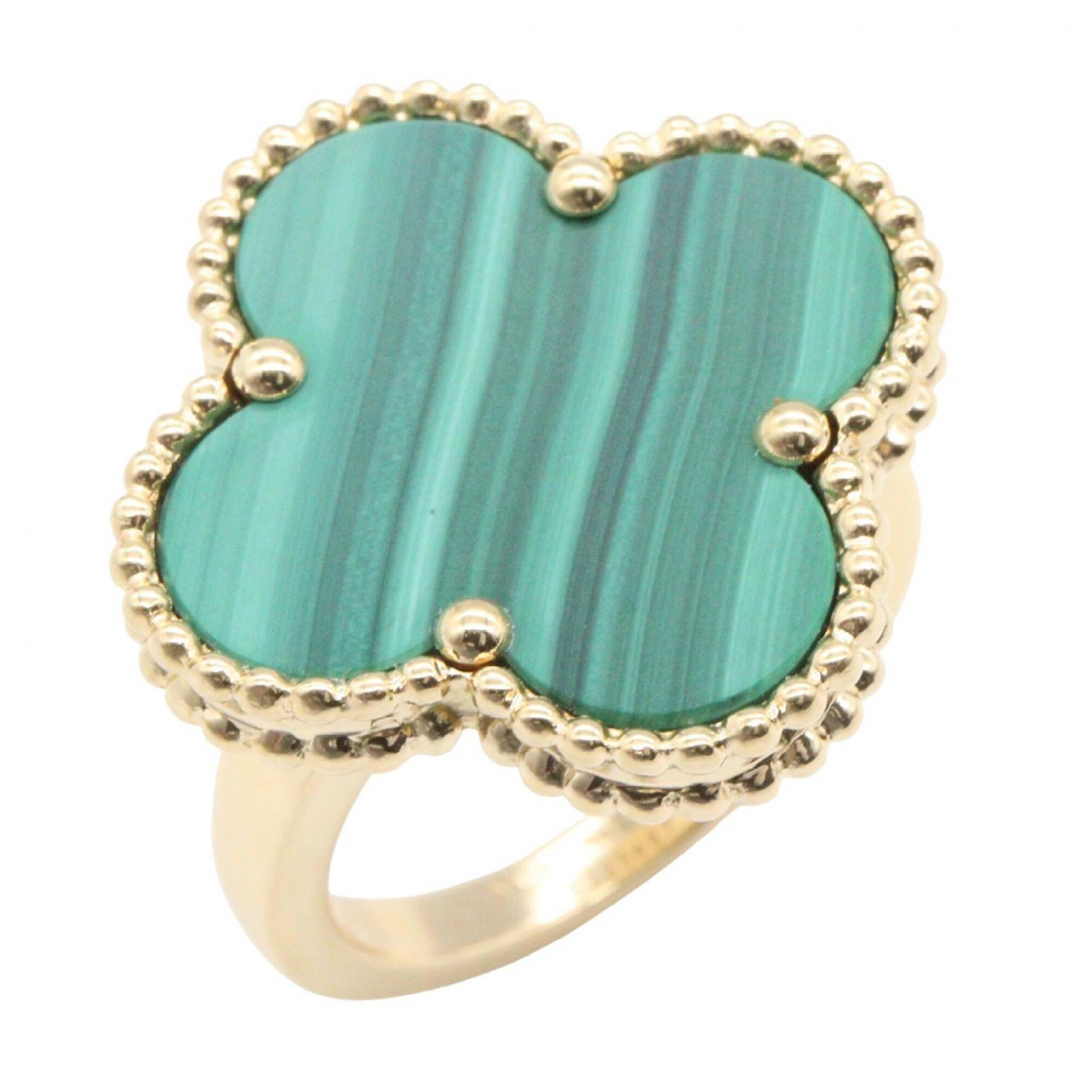 Van Cleef & Arpels Gold Green Yellow Gold (18K) Band Ring (Pre-Owned)