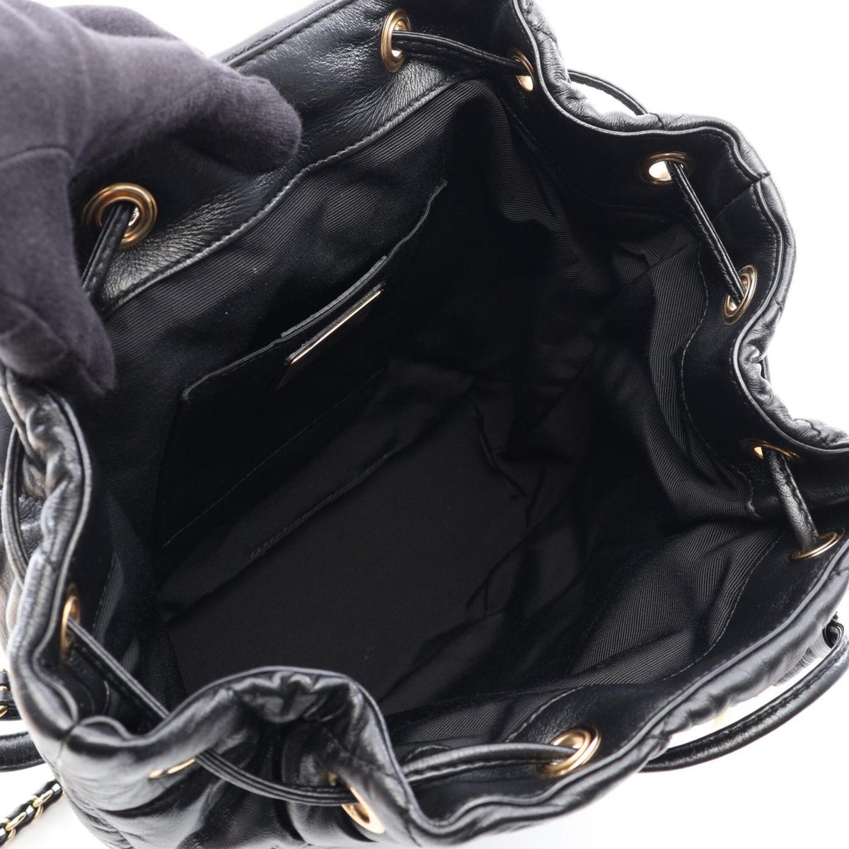 Salvatore Ferragamo Black Leather Backpack Handbag (Pre-Owned)