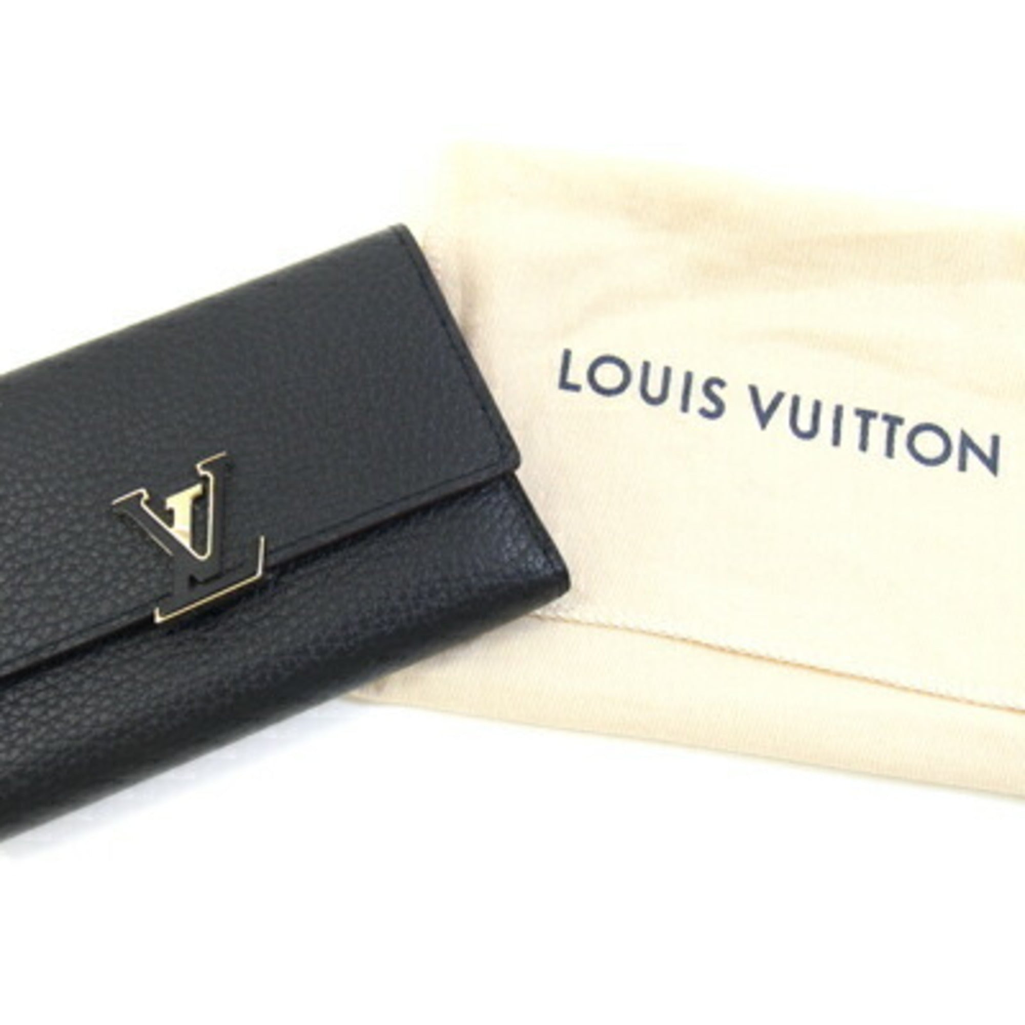 Louis Vuitton Bicolor Hot Pink Noir Leather Wallet (Tri-Fold) (Pre-Owned)