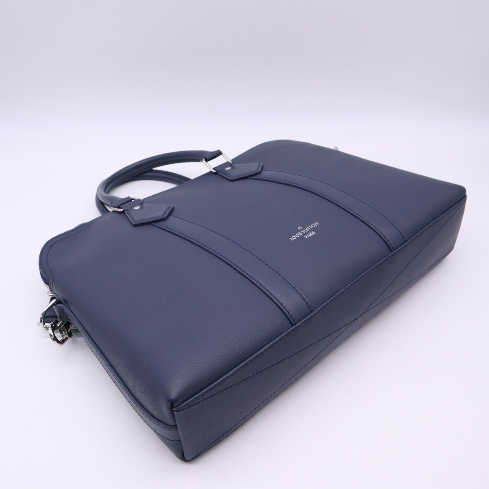 Louis Vuitton Navy Briefcase Handbag (Pre-Owned)