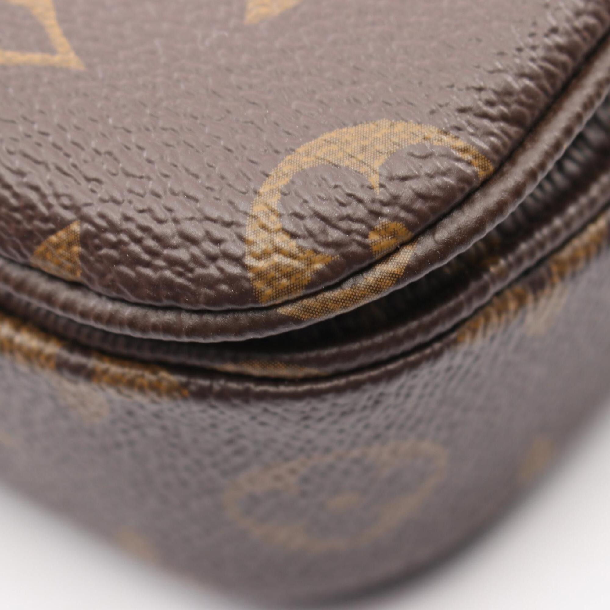 Louis Vuitton Brown Coated Canvas Leather Handbag Pochette (Pre-Owned)