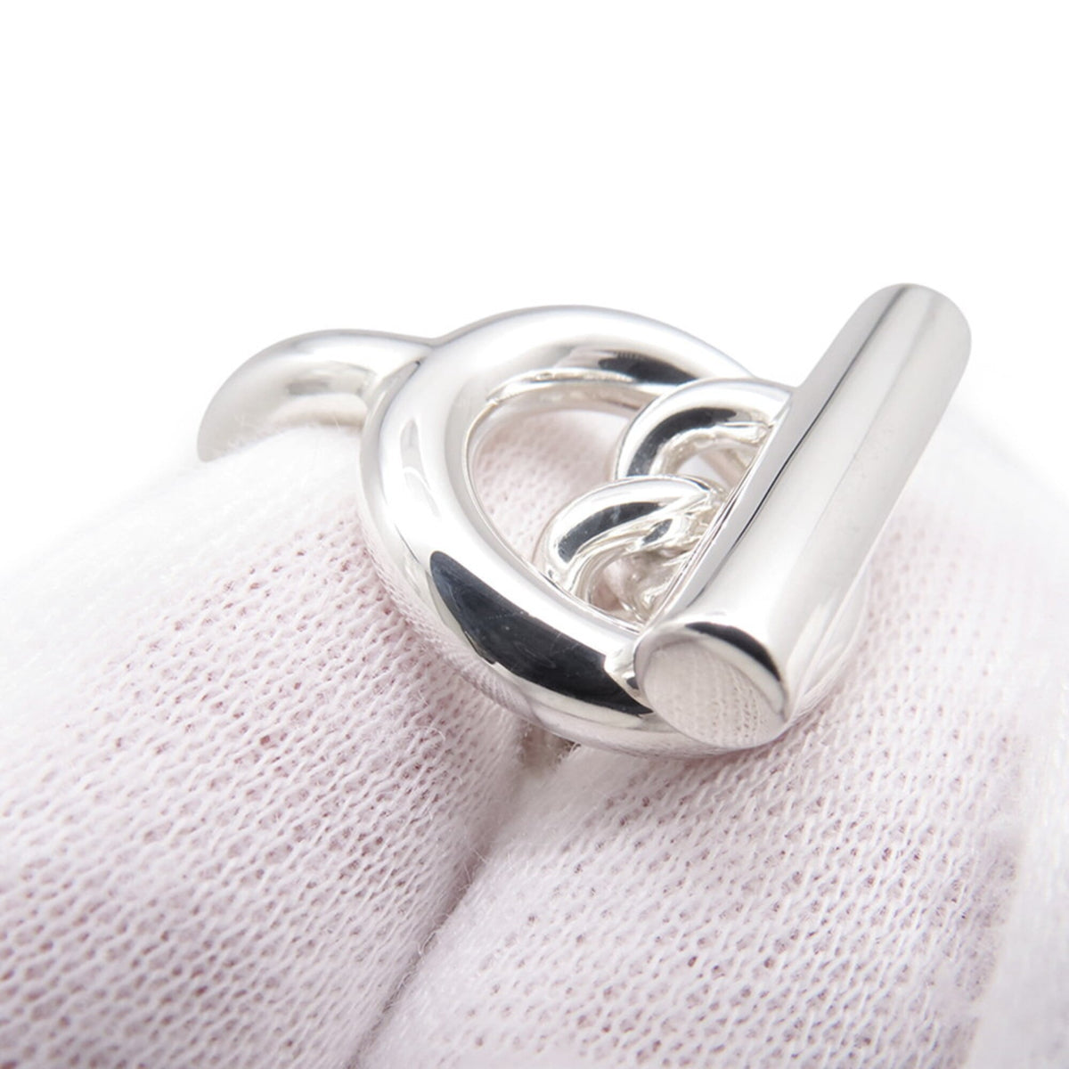 Hermes Silver 925 Band Ring (Pre-Owned)