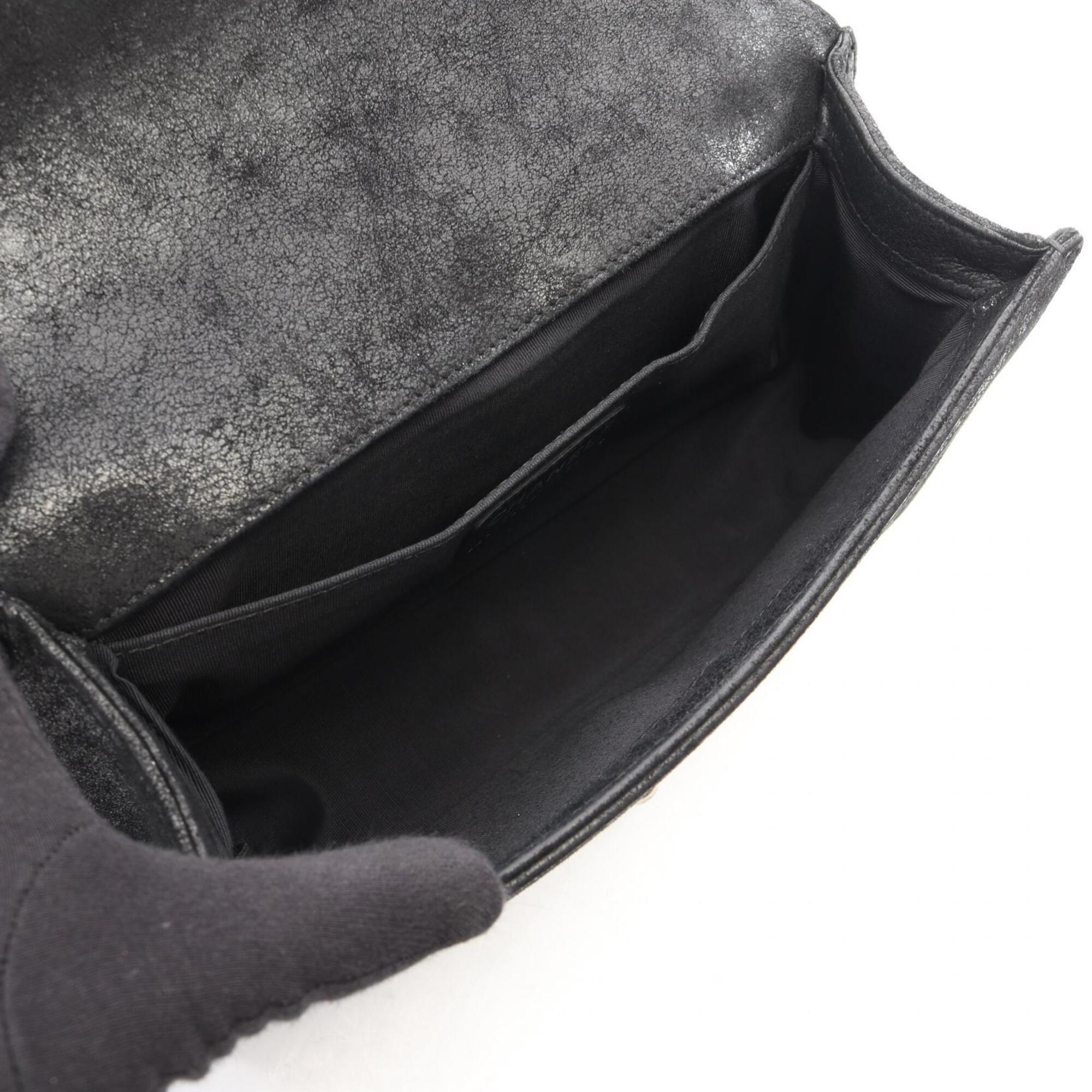 Chanel Black Leather Handbag Shoulder Bag (Pre-Owned)