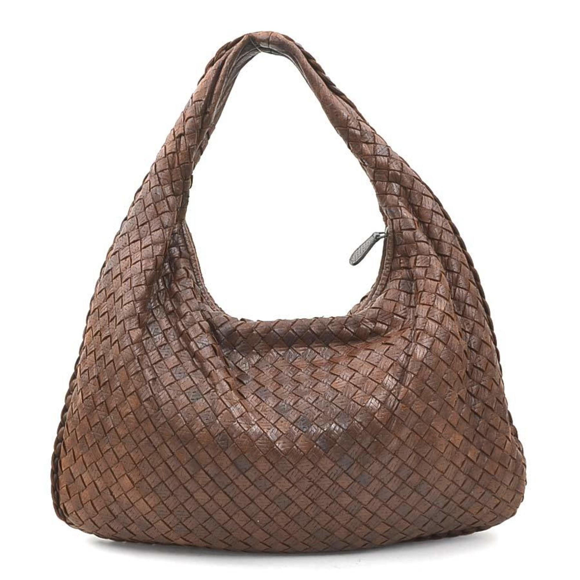 Bottega Veneta Brown Intrecciato Shoulder Bag (Pre-Owned)