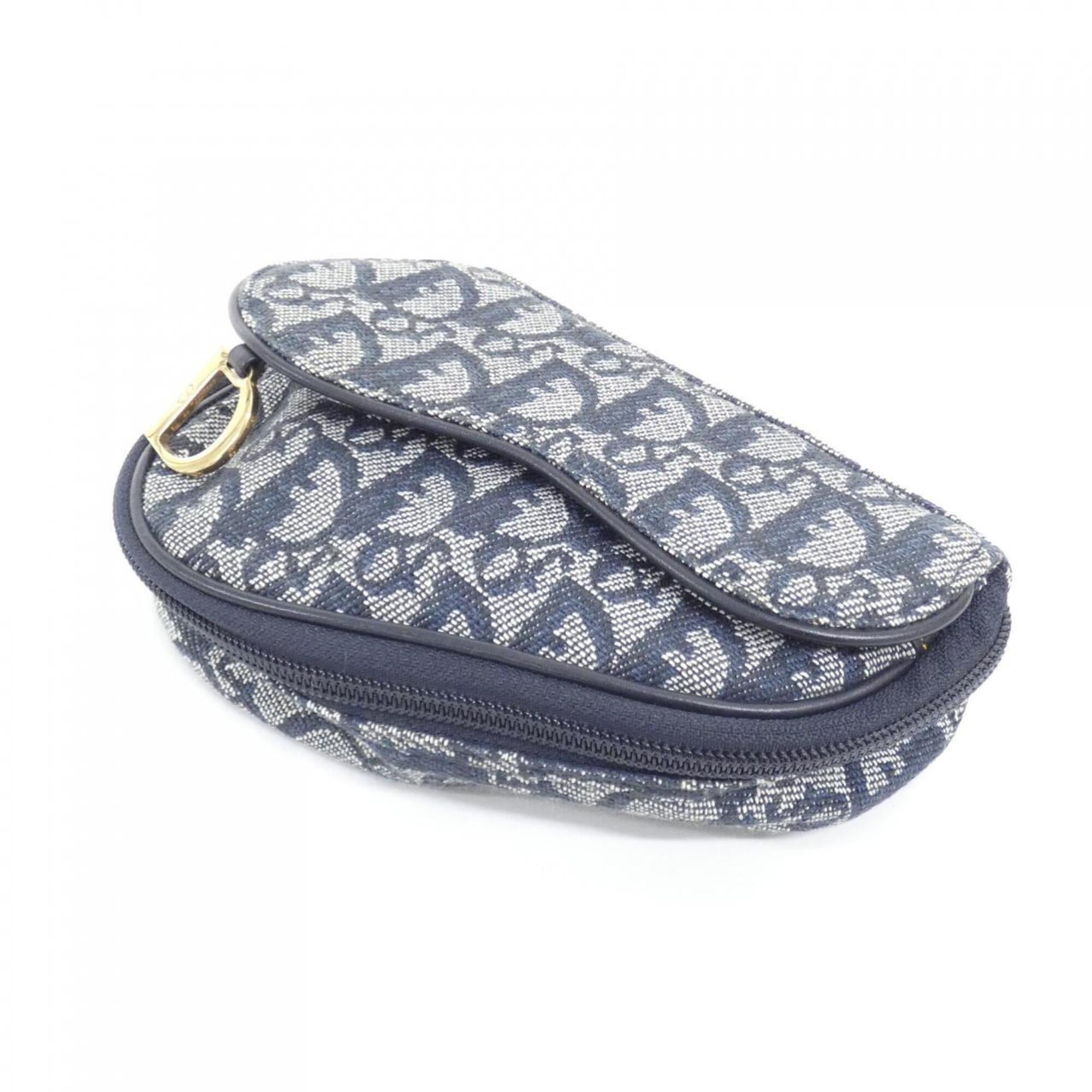 Christian Dior Blue Canvas Handbag Pouch (Pre-Owned)