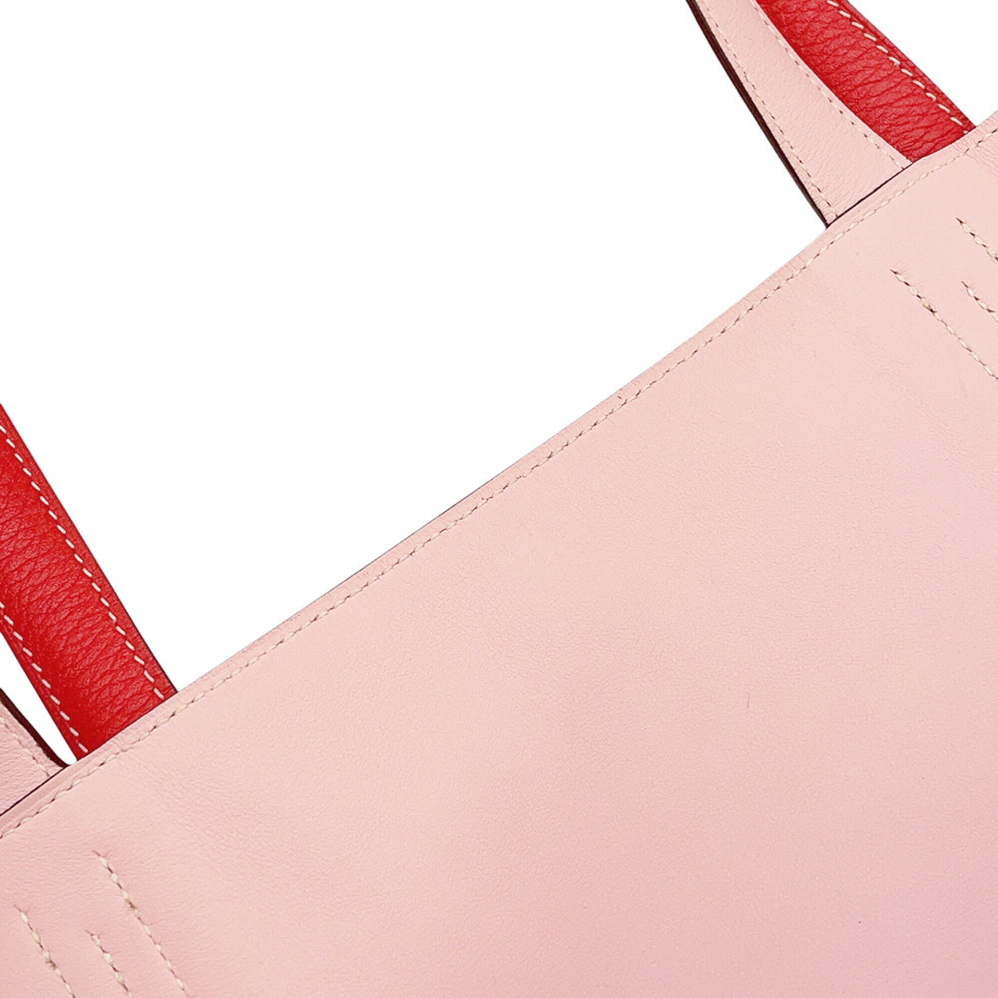 Hermes Kara Rose Sakura Taurillon Clemence Leather Handbag (Pre-Owned)