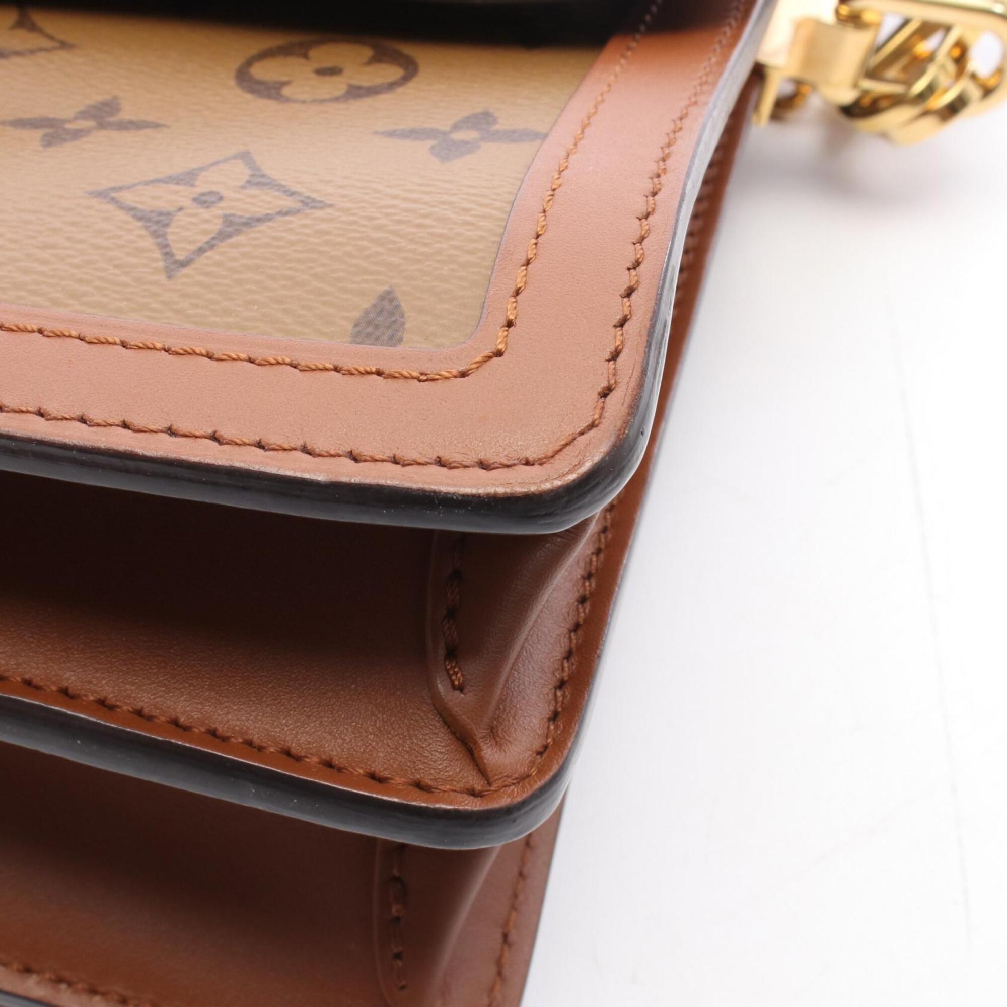 Louis Vuitton Beige Brown Monogram Reverse Coated Canvas Leather Handbag Shoulder Bag (Pre-Owned)