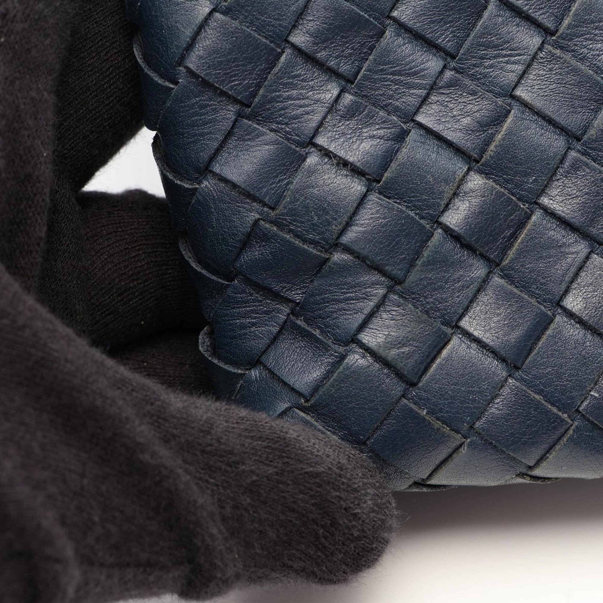 Bottega Veneta Intrecciato Navy Intrecciato Handbag Shoulder Bag (Pre-Owned)