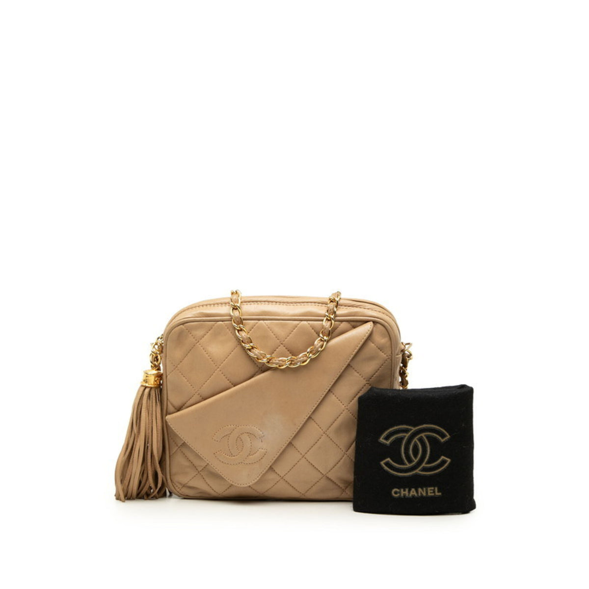 Chanel Beige Leather Shoulder Bag (Pre-Owned)