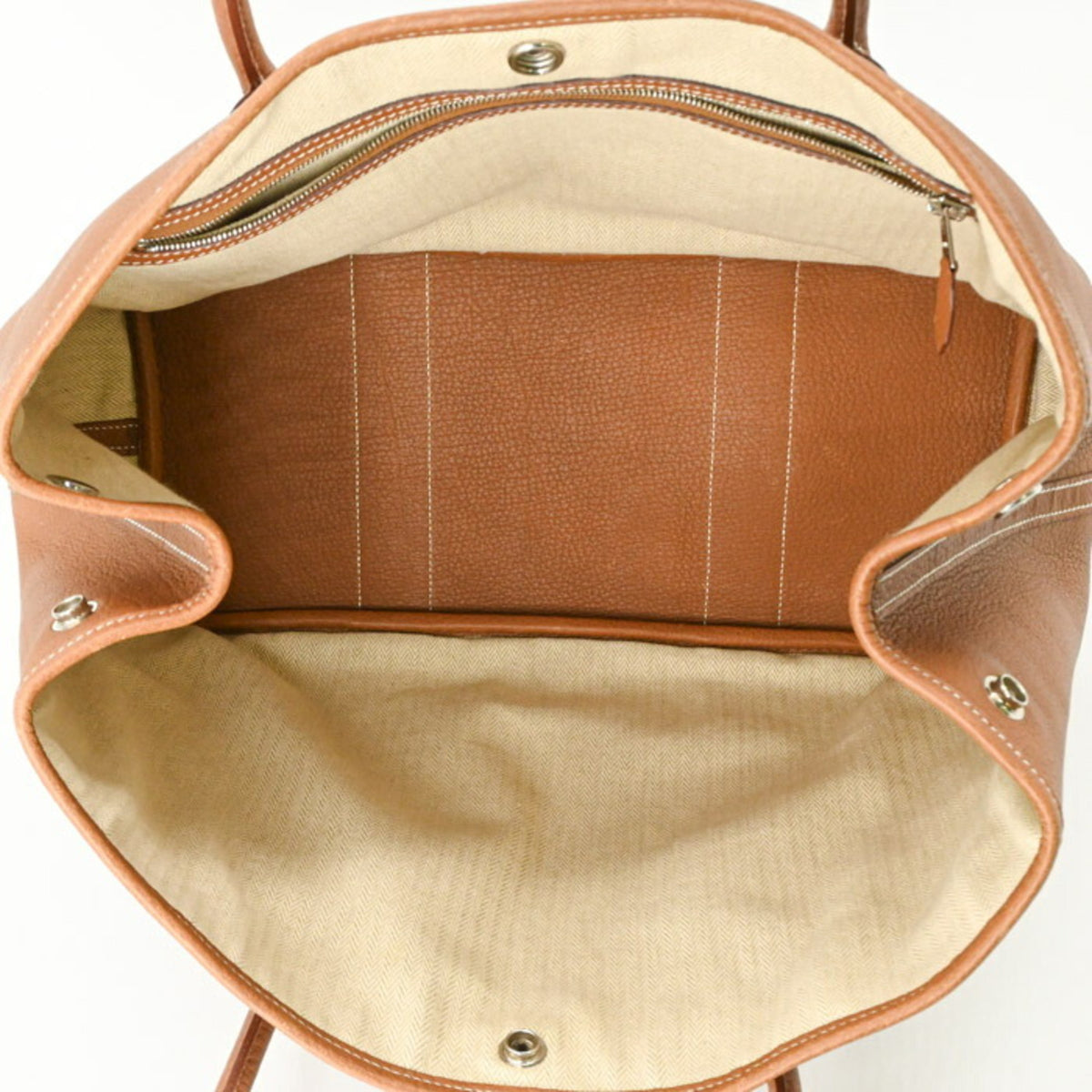 Hermes Brown Gold Negonda Leather Handbag Tote Bag (Pre-Owned)
