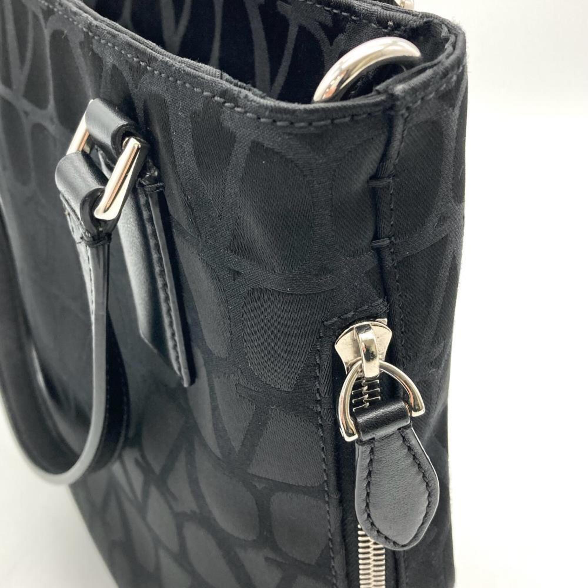 Valentino Black Leather Handbag Shoulder Bag Tote Bag (Pre-Owned)