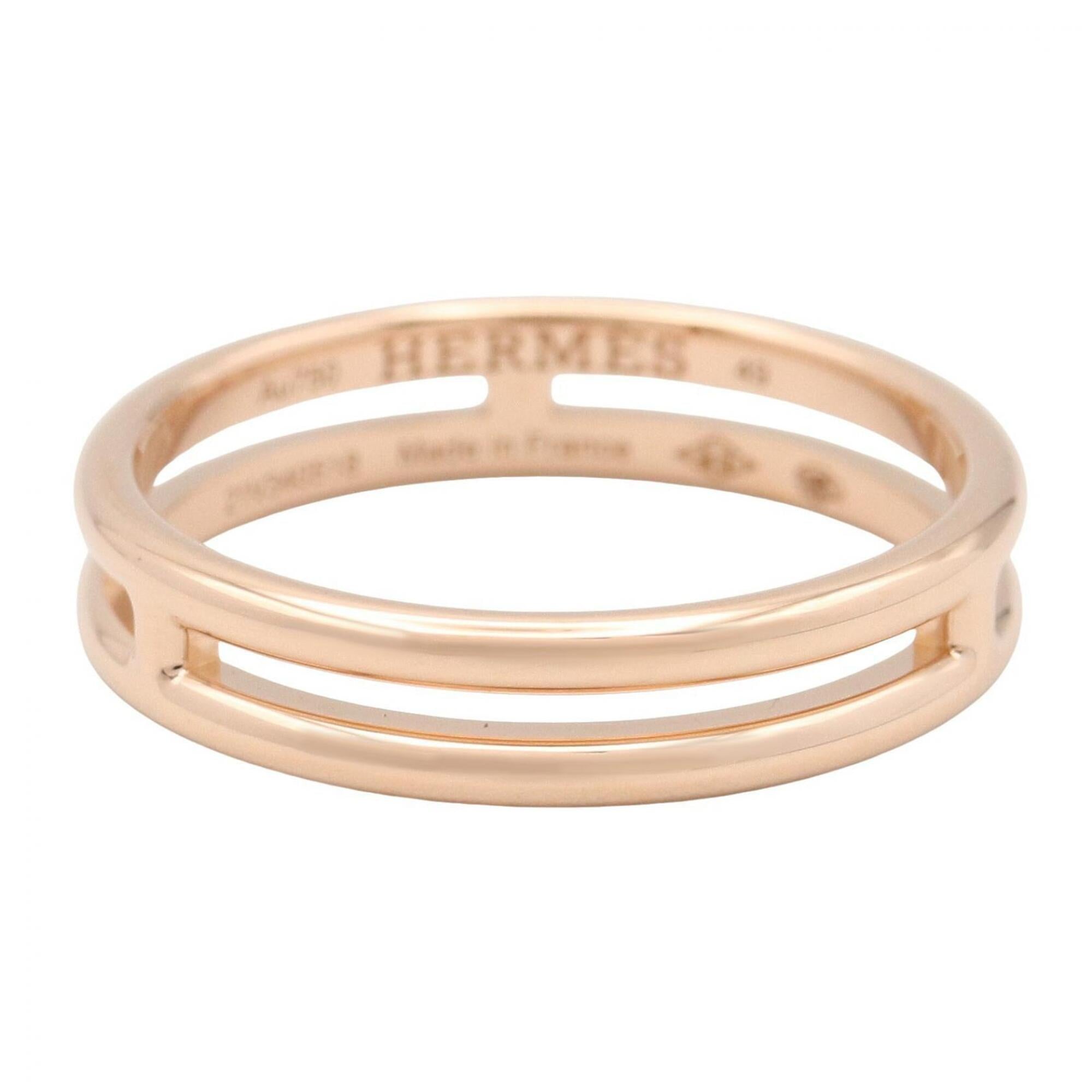 Hermes Gold Pink Gold (18K) Band Ring (Pre-Owned)