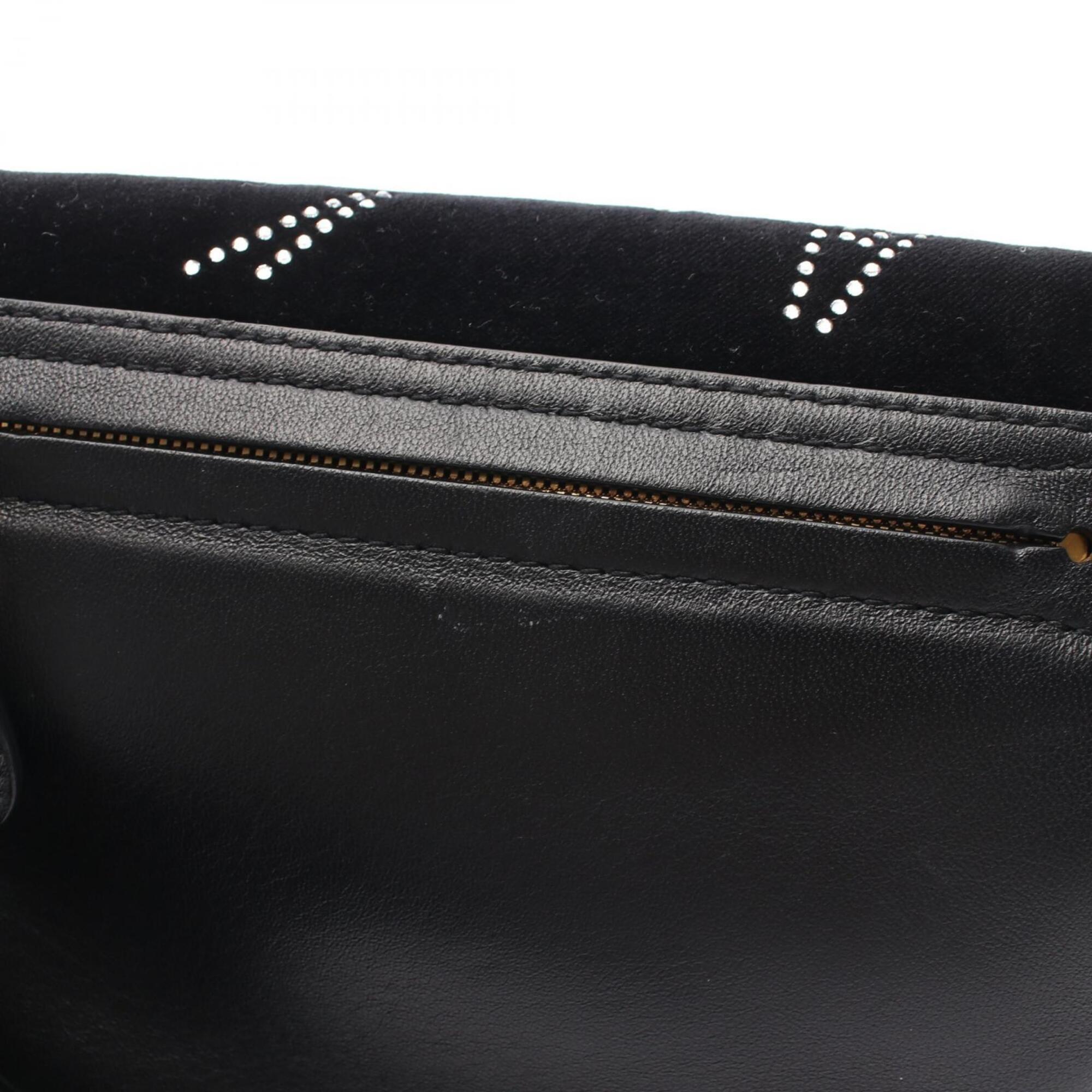 Balenciaga Black Leather Fabric Fanny Pack Handbag (Pre-Owned)