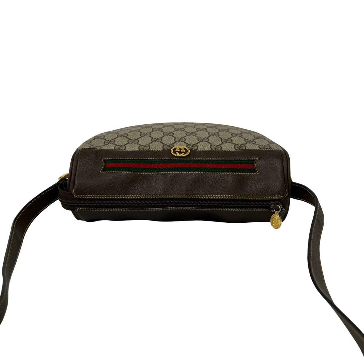Gucci Brown Green Red Color Leather Pvc Pochette Shoulder Bag (Pre-Owned)