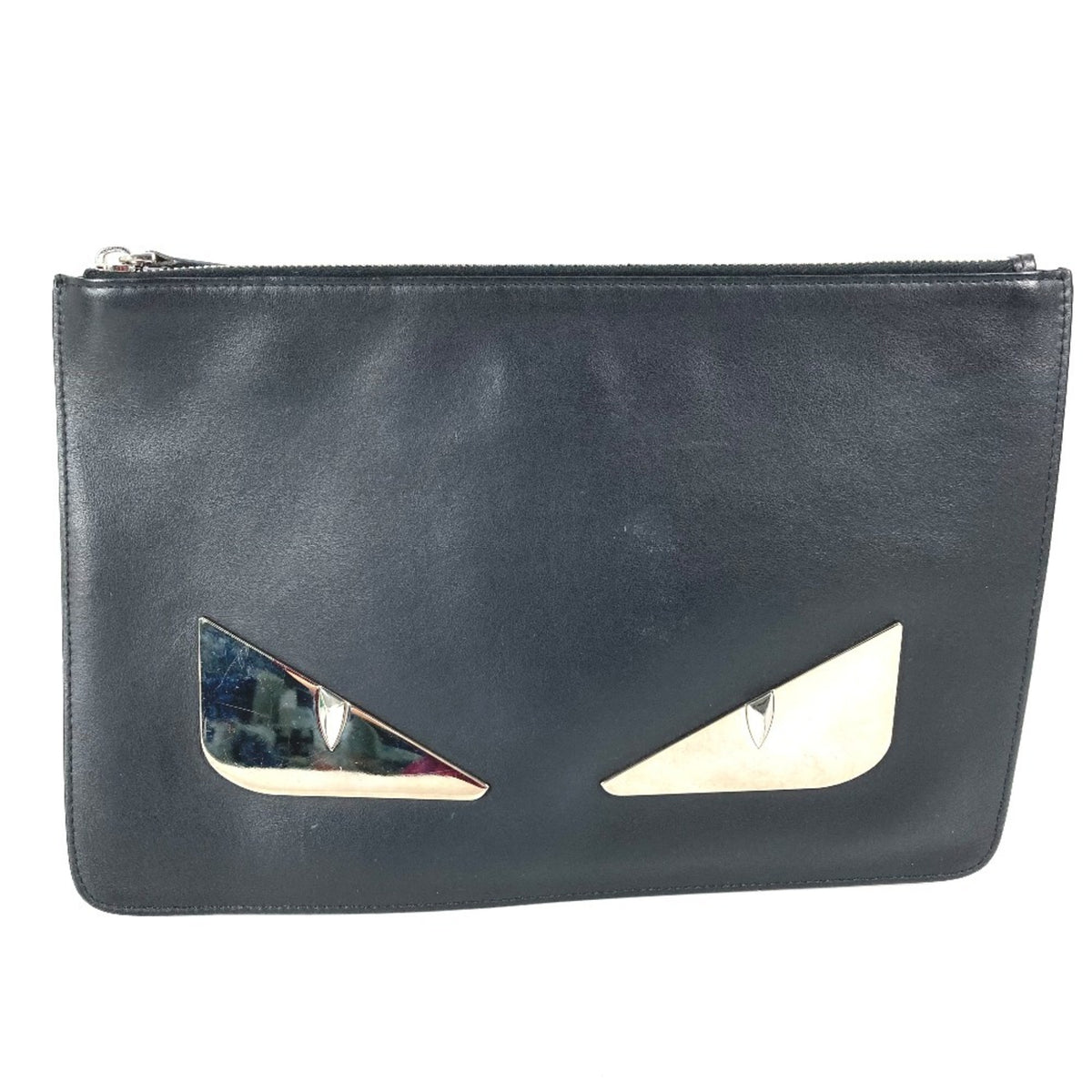 Fendi Black Leather Clutch Bag (Pre-Owned)