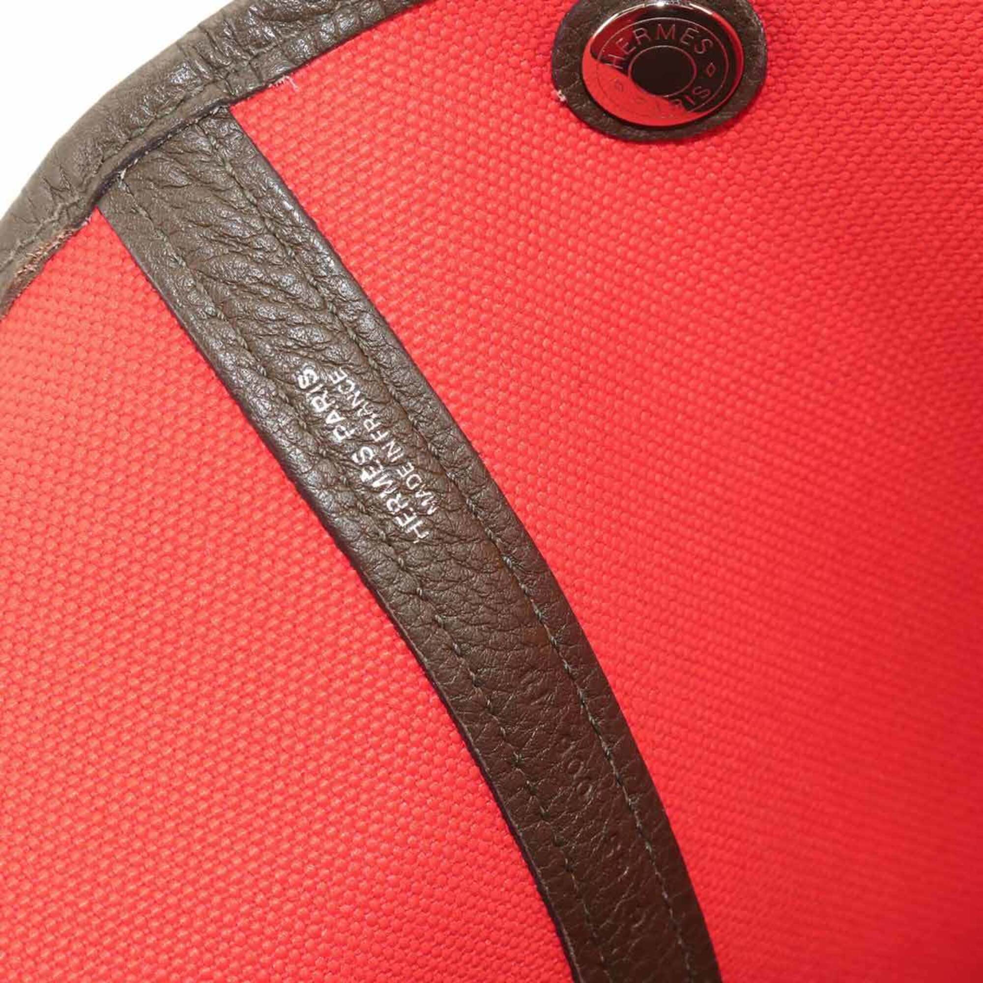 Hermes Olive Orange Poppy Negonda Leather Handbag Tote Bag (Pre-Owned)