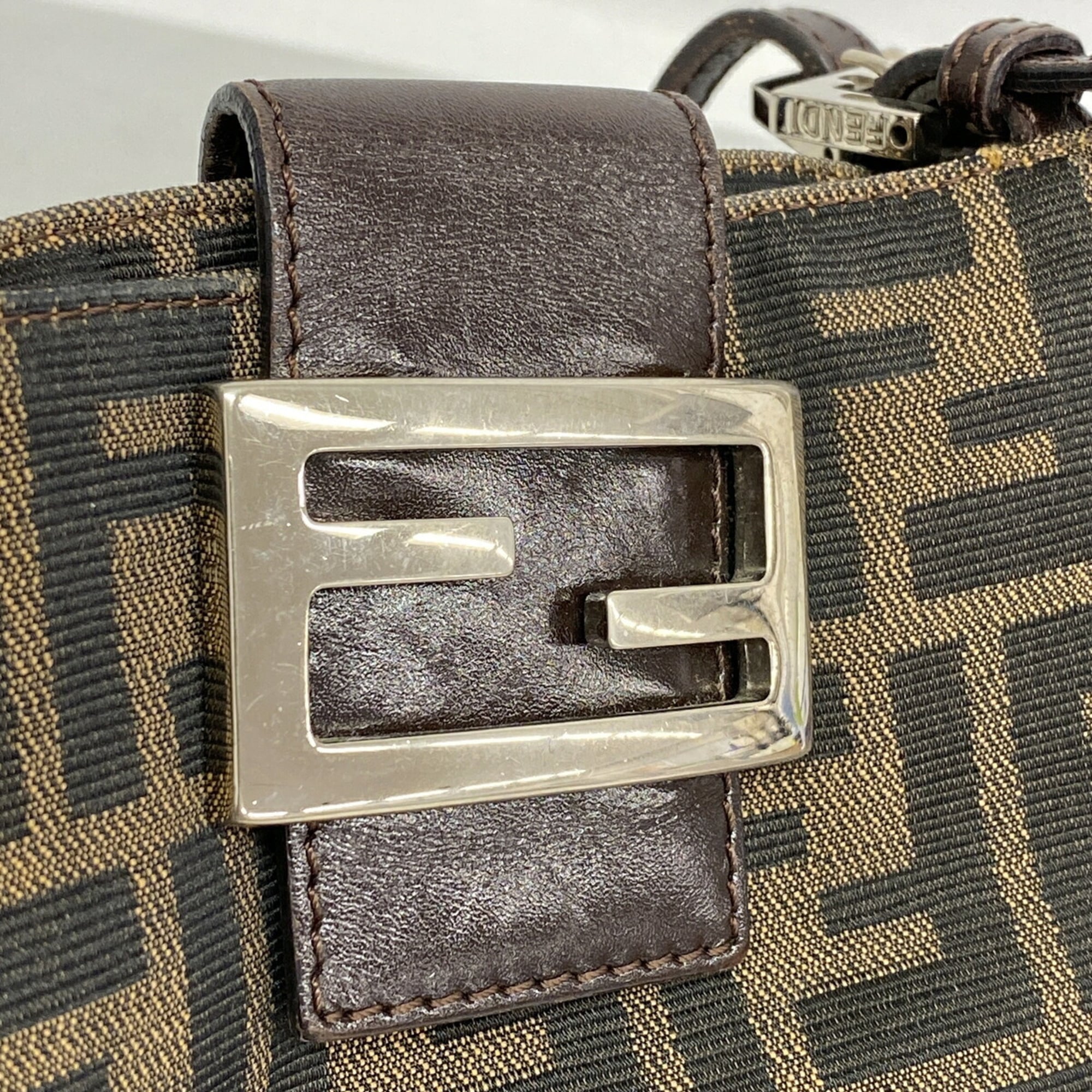 Fendi Brown Nylon Canvas Shoulder Bag (Pre-Owned)