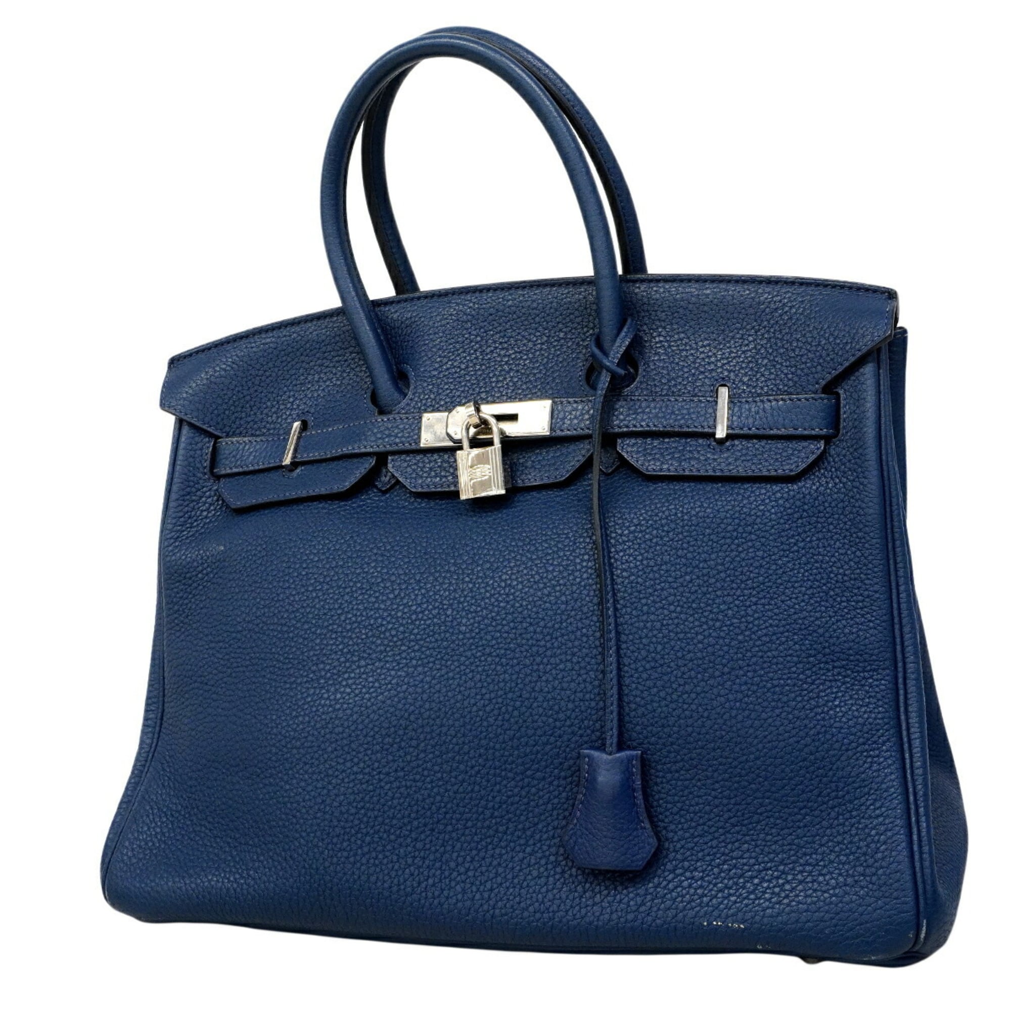 Hermes Blue Togo Leather Handbag (Pre-Owned)