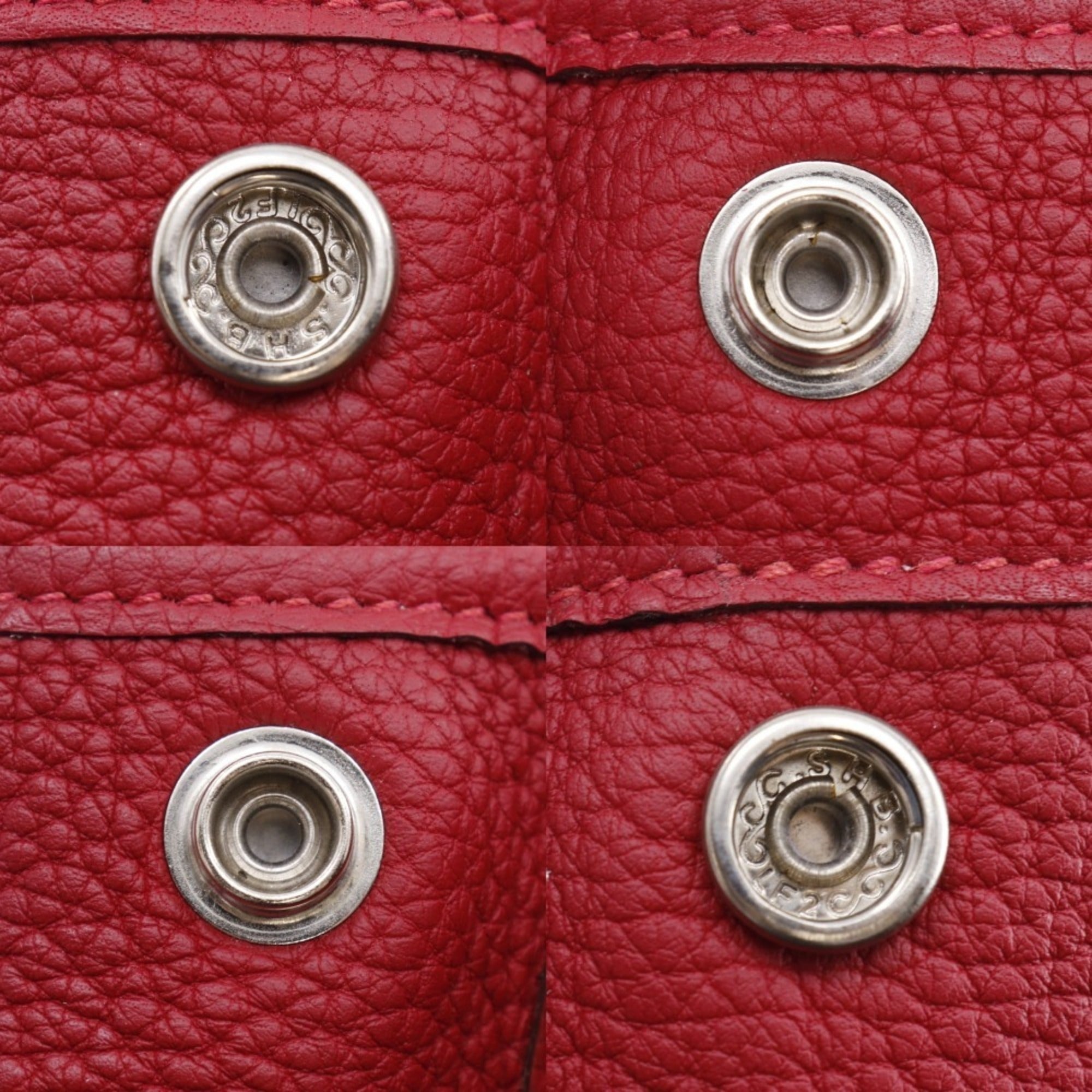 Hermes Garden Red Color Negonda Leather Handbag (Pre-Owned)