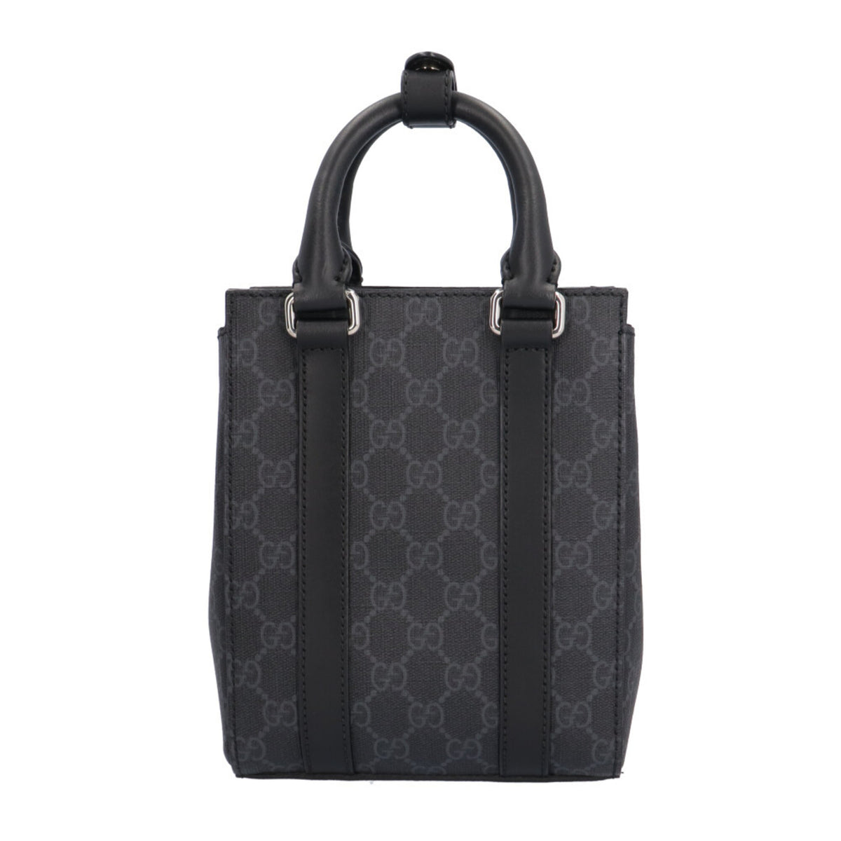 Gucci Black Gray Gg Supreme Canvas Shoulder Bag (Pre-Owned)