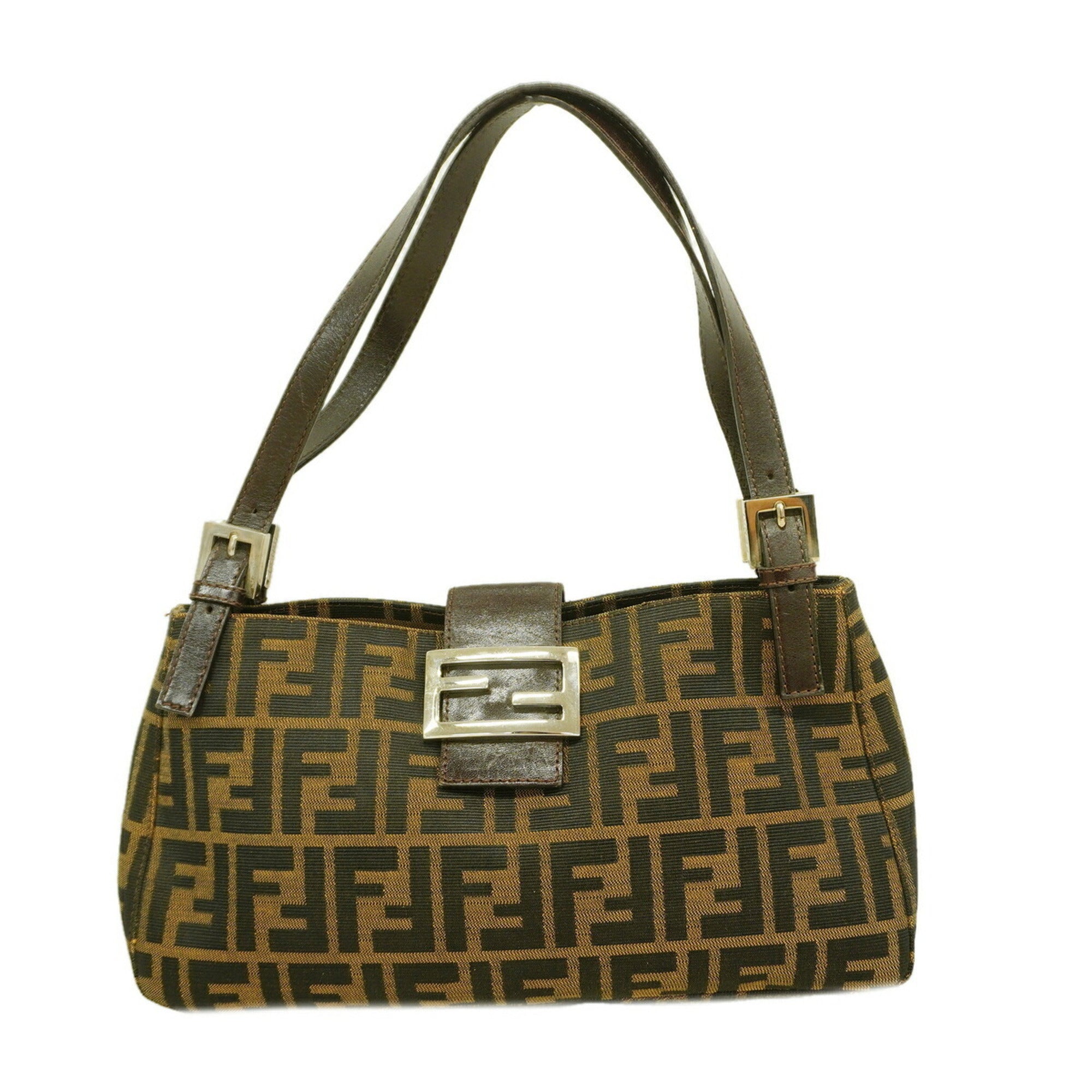 Fendi Brown Nylon Canvas Handbag (Pre-Owned)