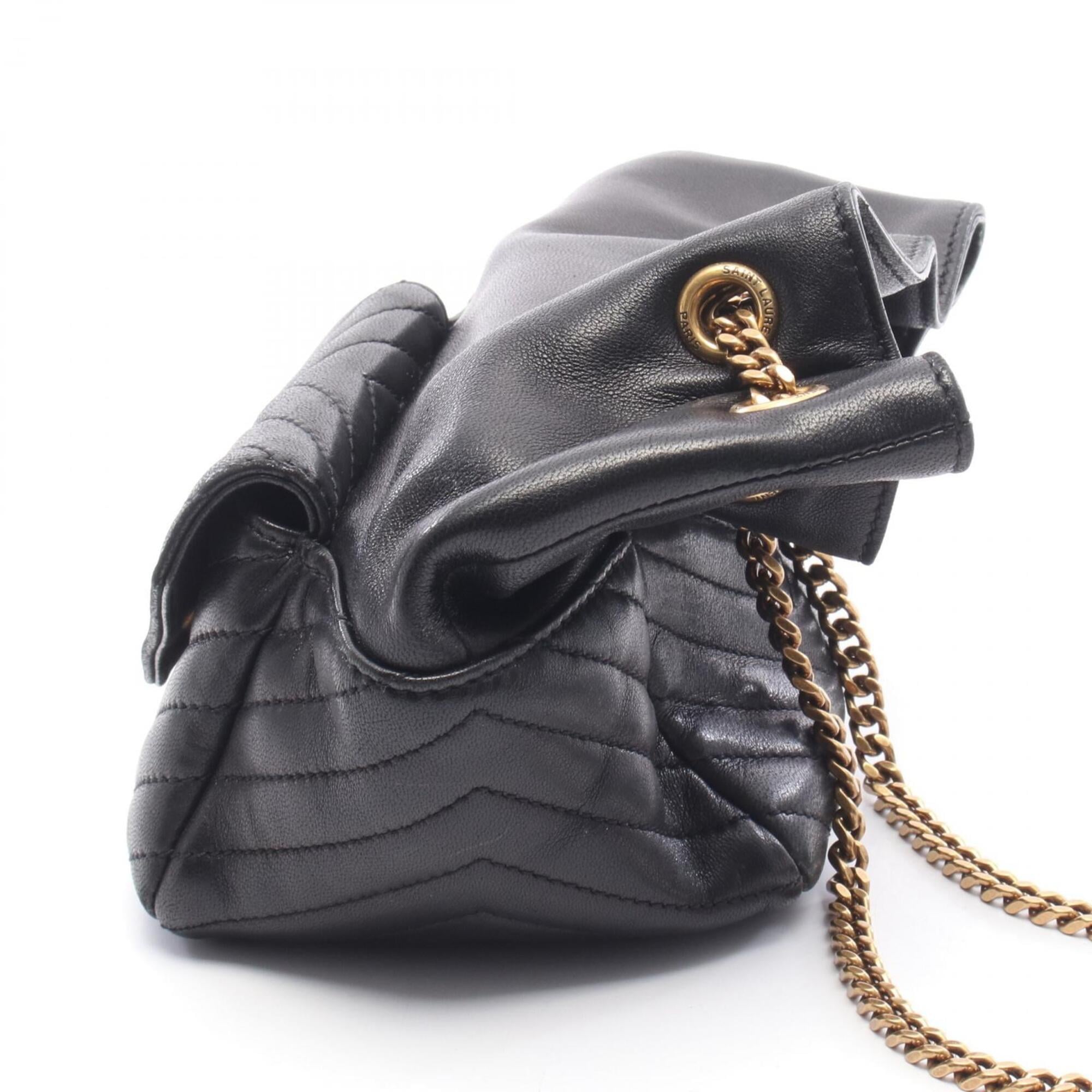 Saint Laurent Black Leather Handbag Shoulder Bag (Pre-Owned)