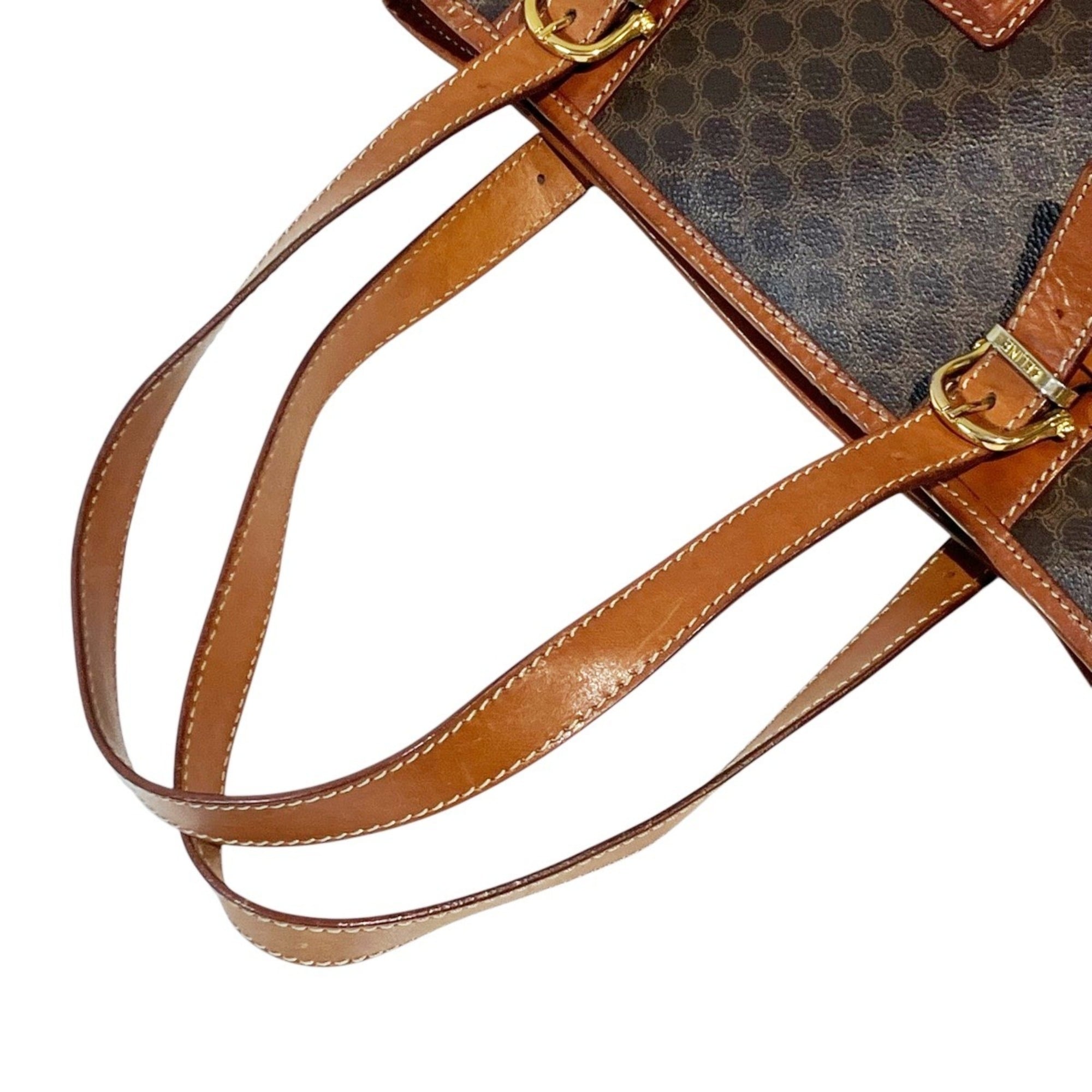 Celine Brown Canvas Pvc Tote Bag (Pre-Owned)