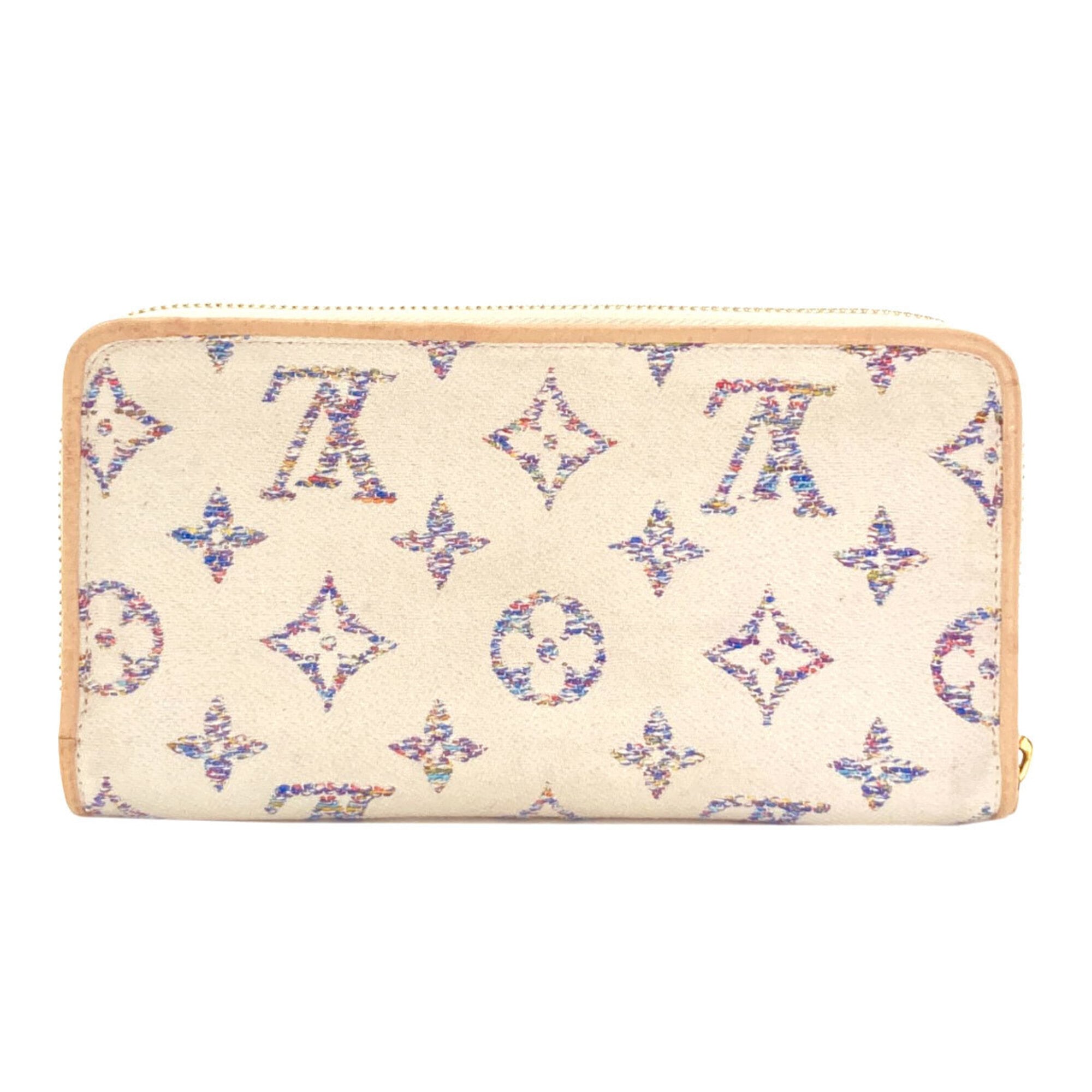 Louis Vuitton Beige Blue White Monogram Long Wallet (Bi-Fold) (Pre-Owned)