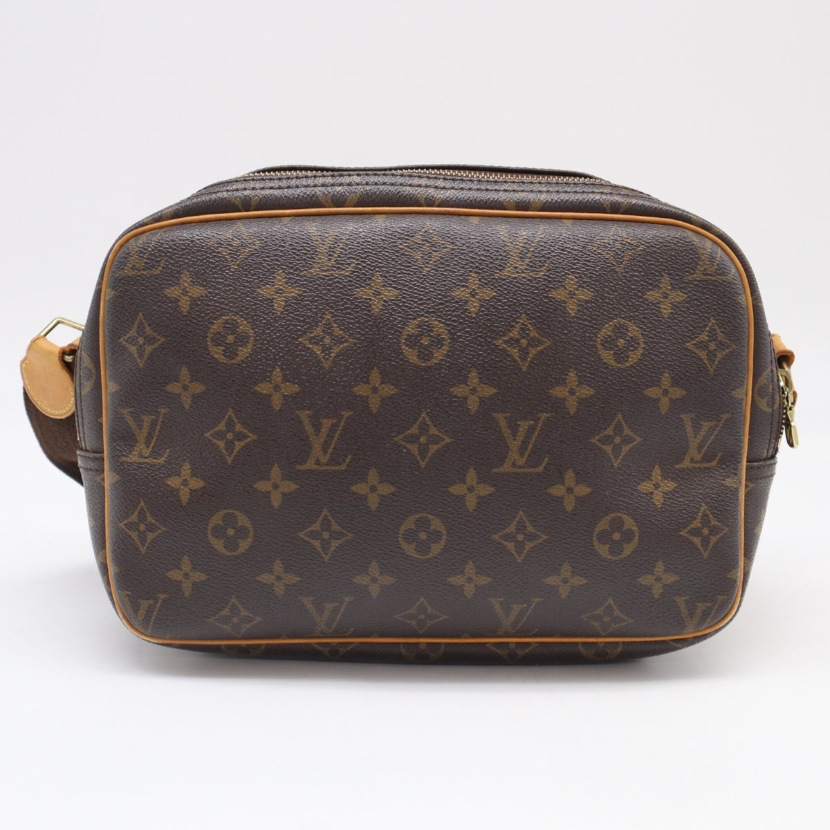 Louis Vuitton Monogram Beige Brown Coated Canvas Leather Shoulder Bag (Pre-Owned)