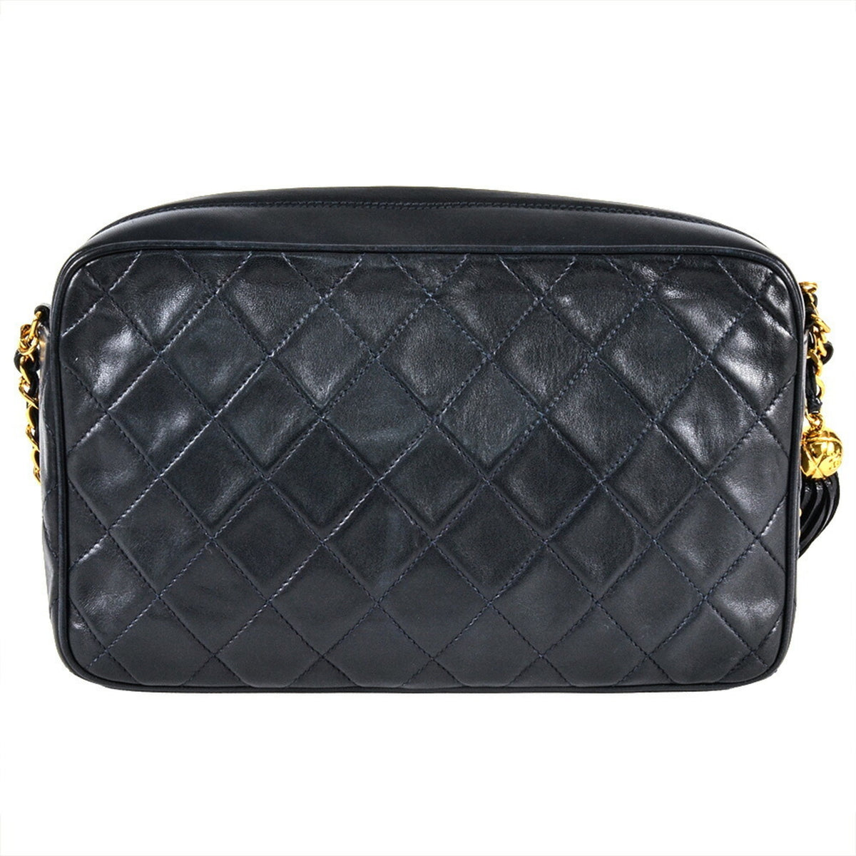 Chanel Matelasse Black Leather Shoulder Bag (Pre-Owned)