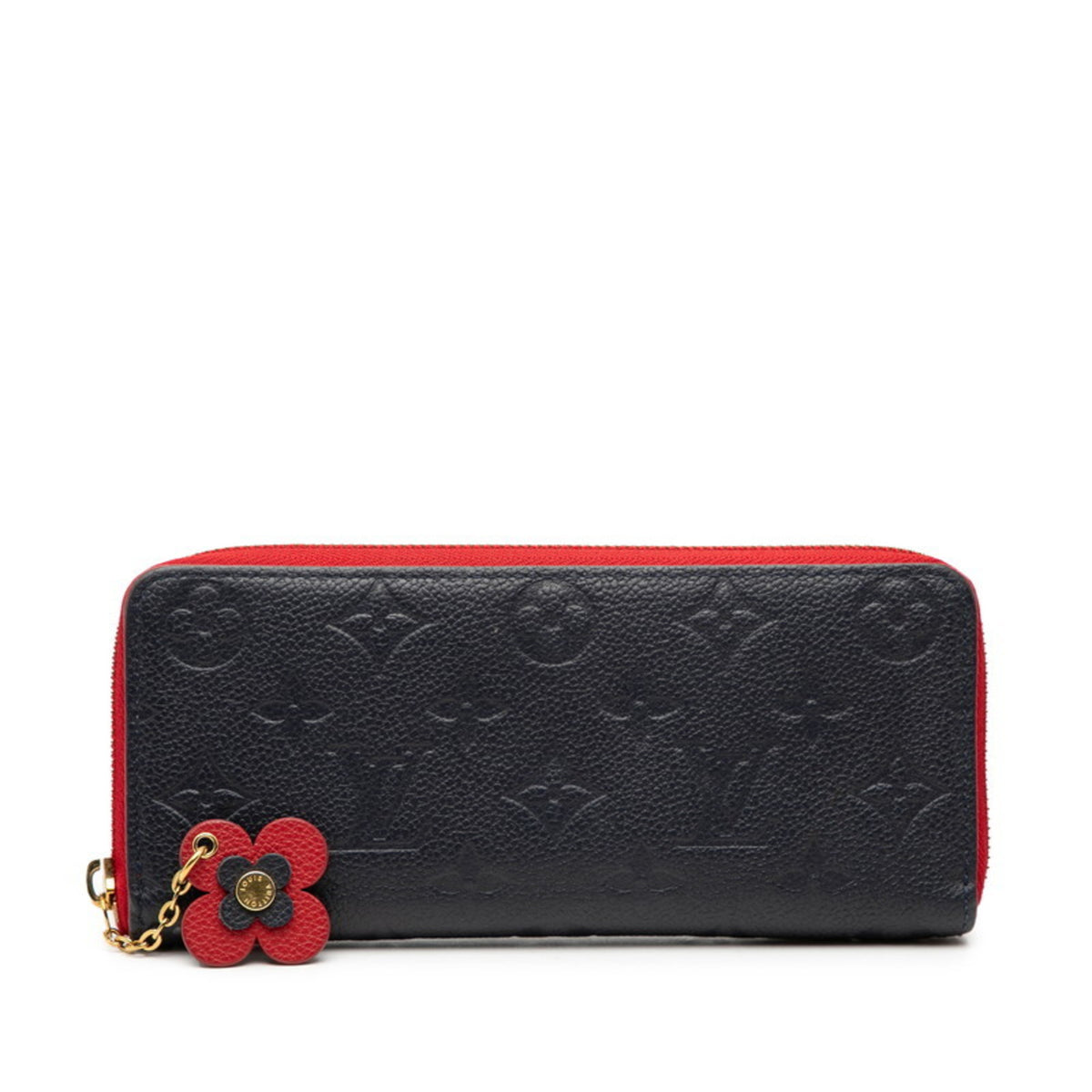 Louis Vuitton Marine Rouge Navy Leather Long Wallet (Bi-Fold) (Pre-Owned)