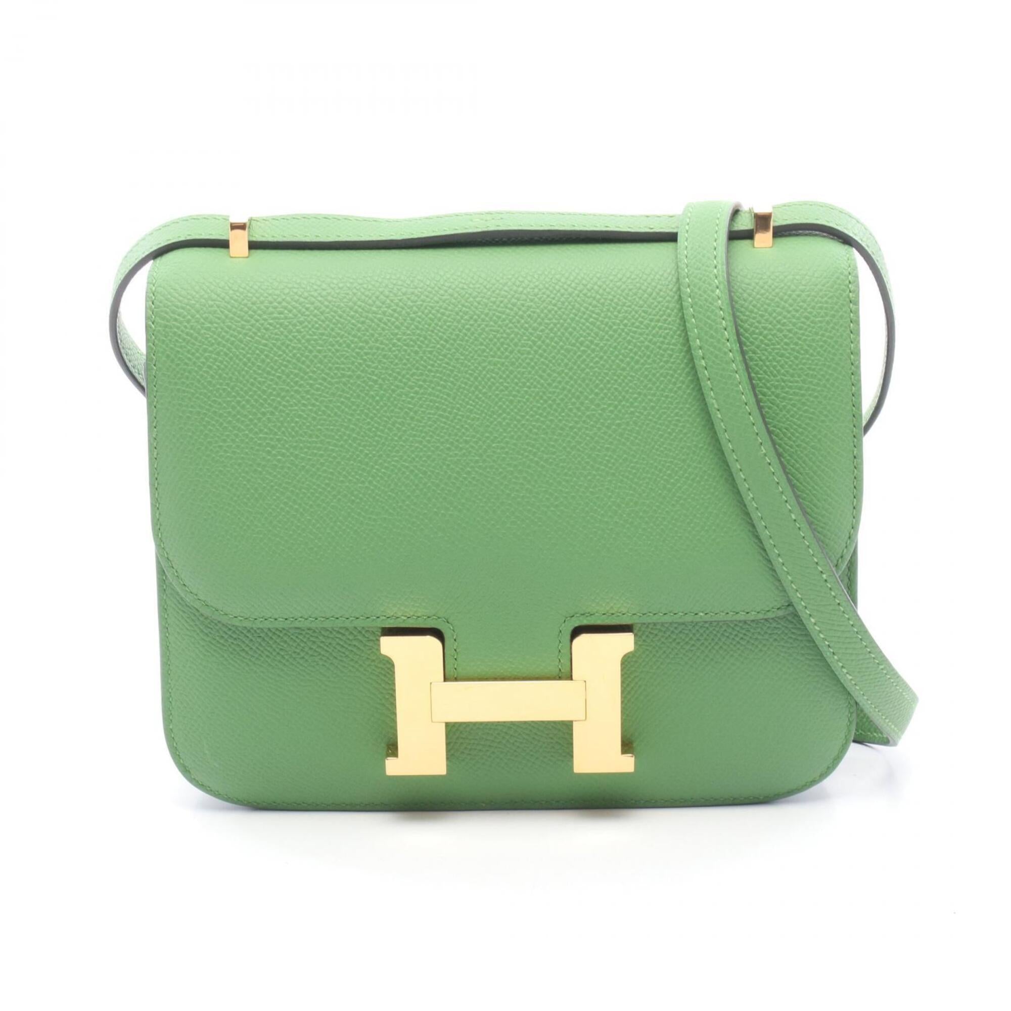 Hermes Green Epsom Leather Leather Handbag Shoulder Bag (Pre-Owned)
