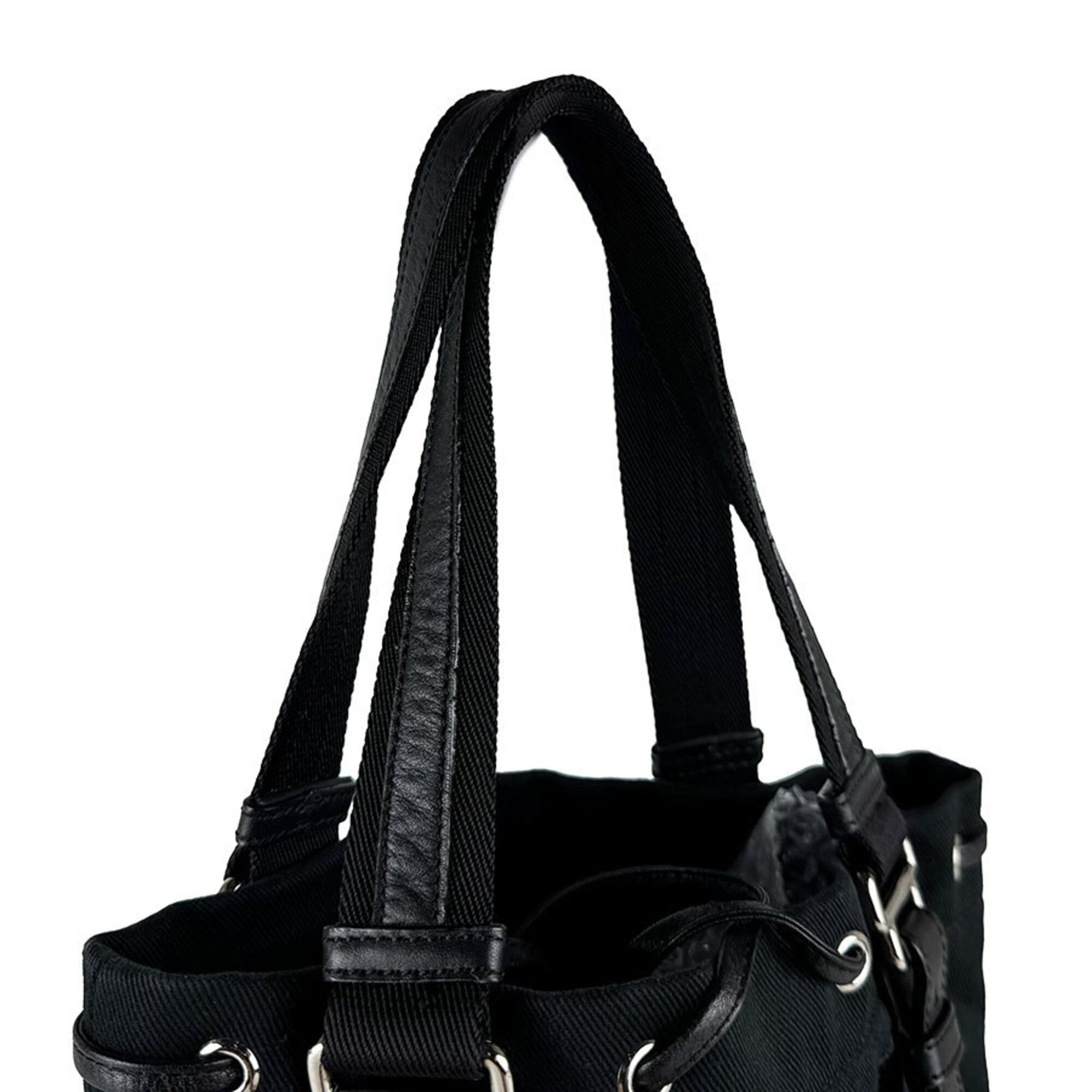 Saint Laurent Black Canvas Handbag (Pre-Owned)
