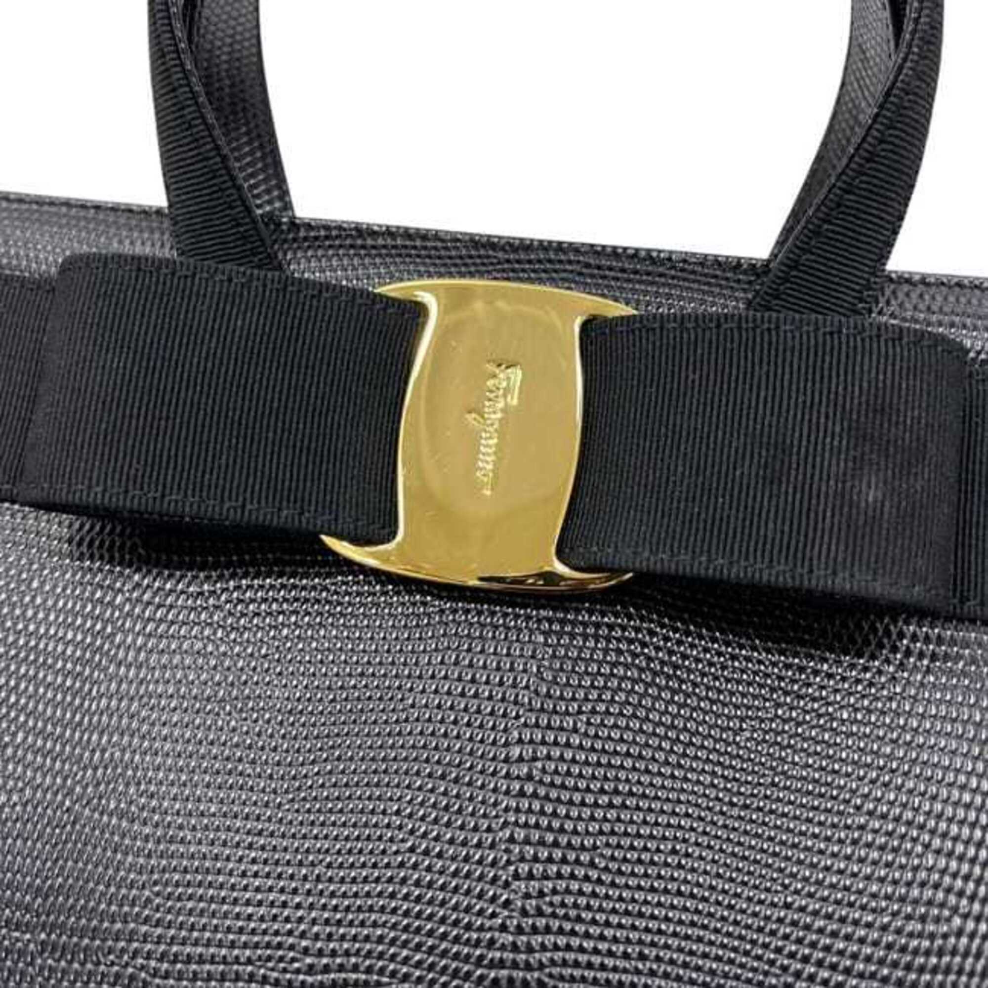 Salvatore Ferragamo Black Leather Handbag (Pre-Owned)