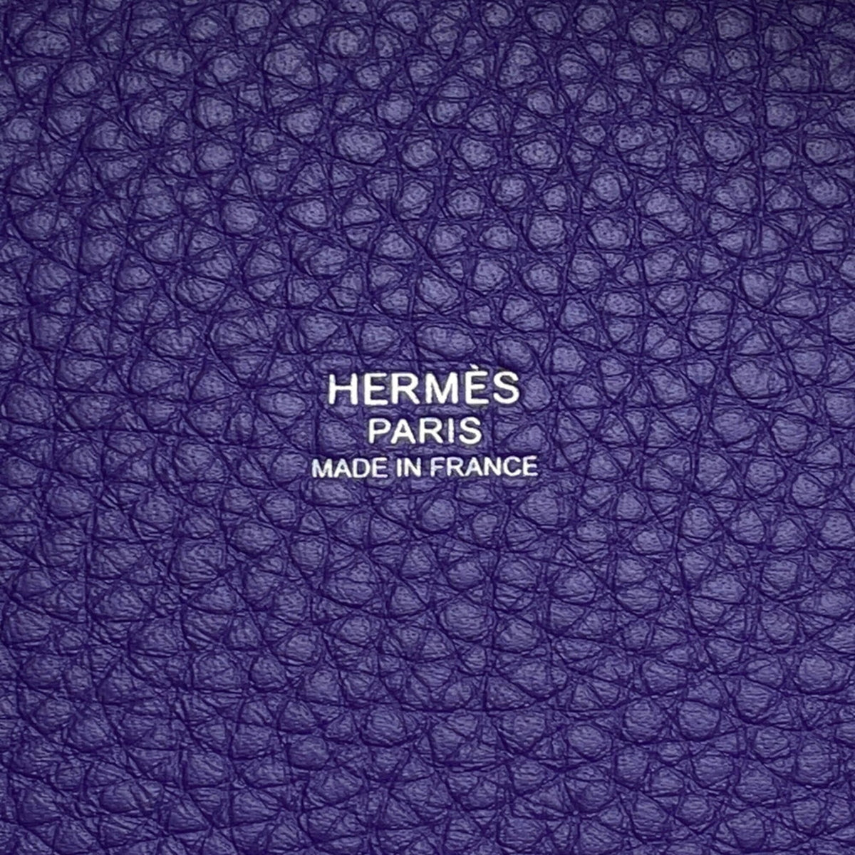 Hermes Purple Taurillon Clemence Leather Handbag Tote Bag