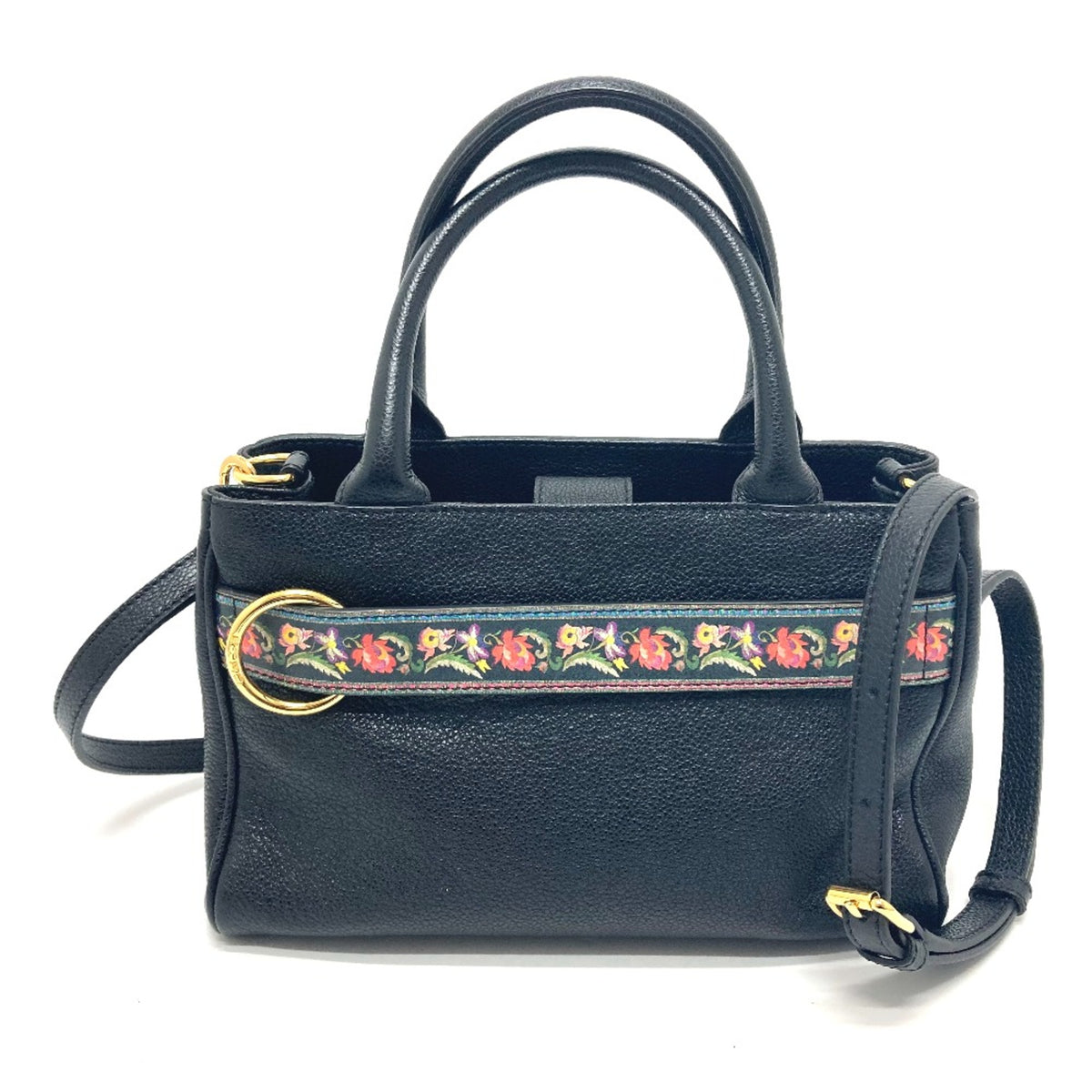 Etro Black Leather Handbag (Pre-Owned)