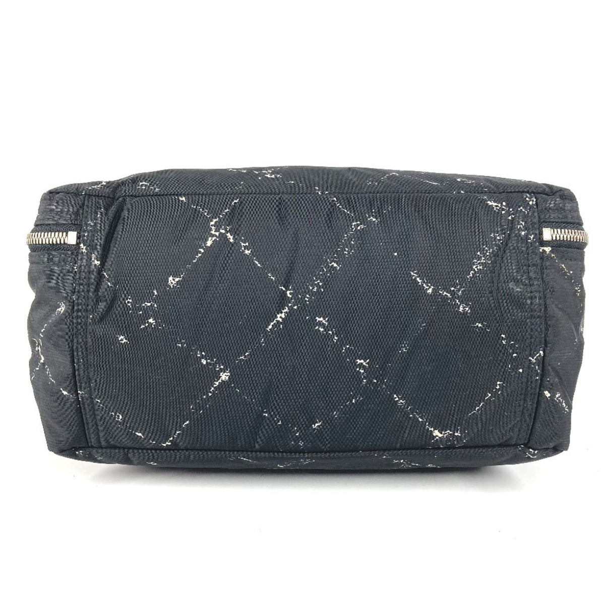 Chanel Travel Line Black White Nylon Handbag Tote Bag (Pre-Owned)