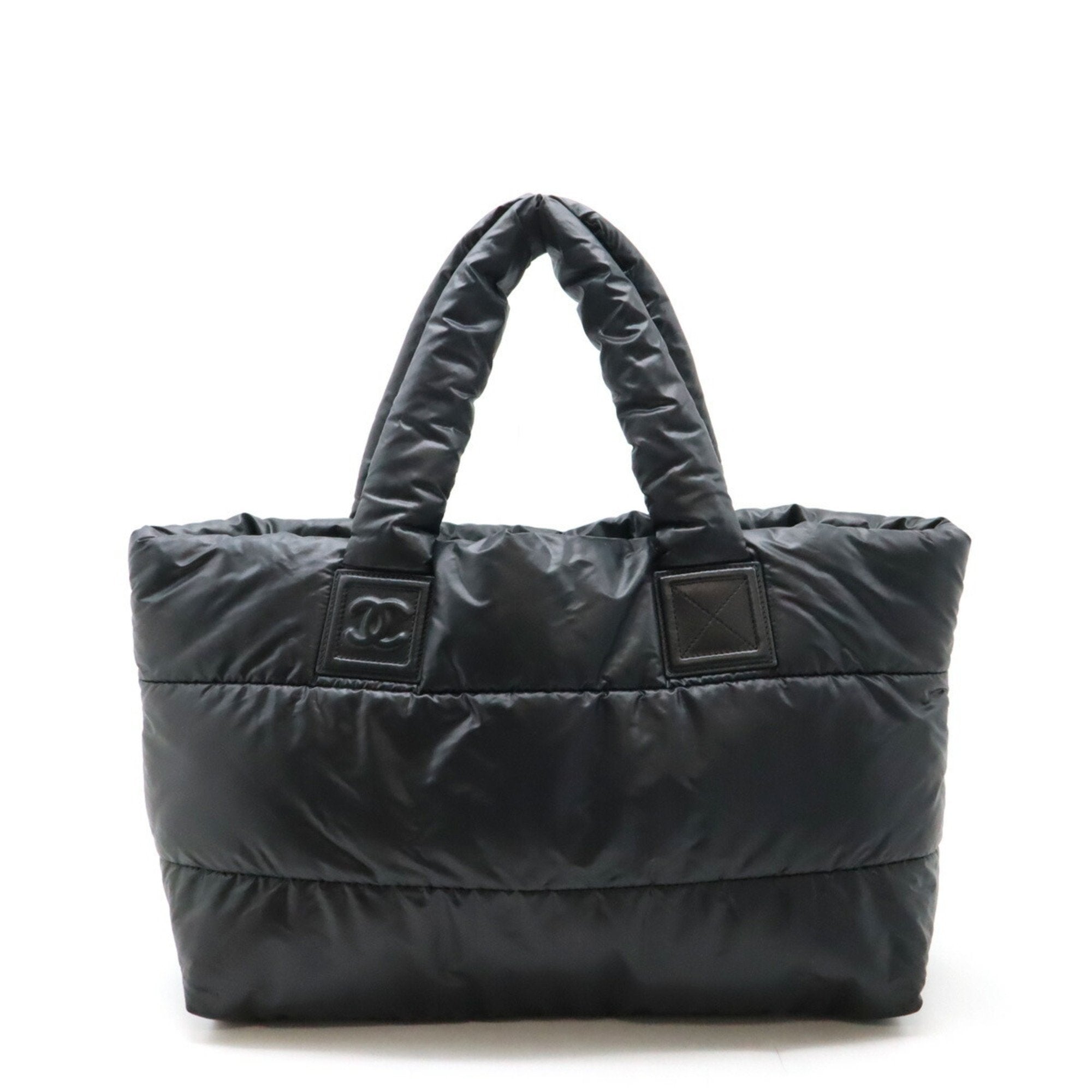 Chanel Coco Cocoon Black Bordeaux Nylon Leather Shoulder Bag Tote Bag (Pre-Owned)