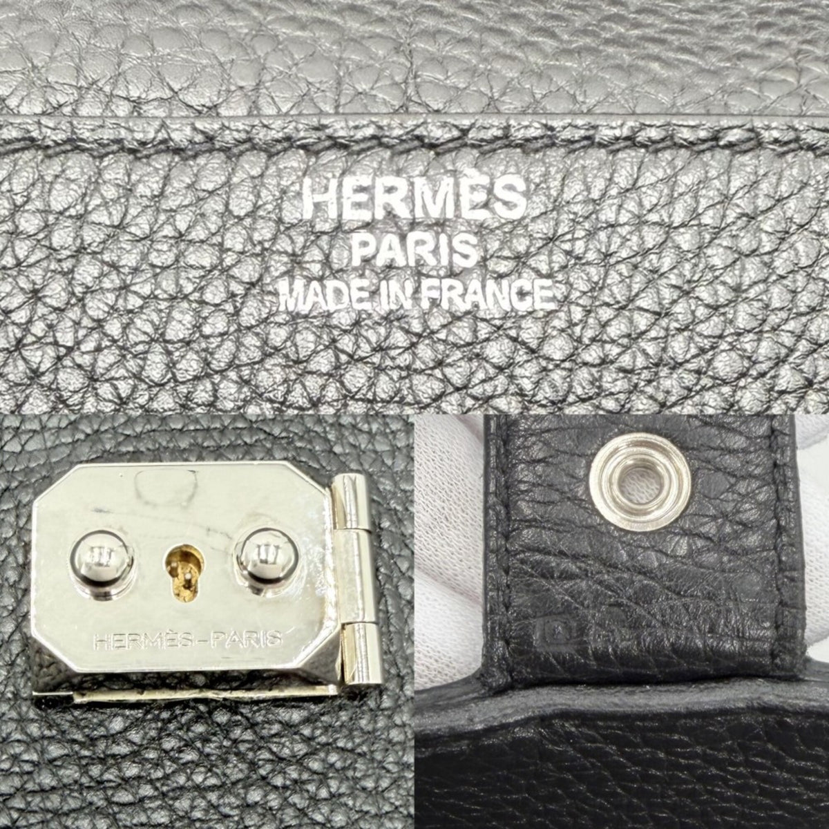 Hermes Black Leather Briefcase Handbag (Pre-Owned)